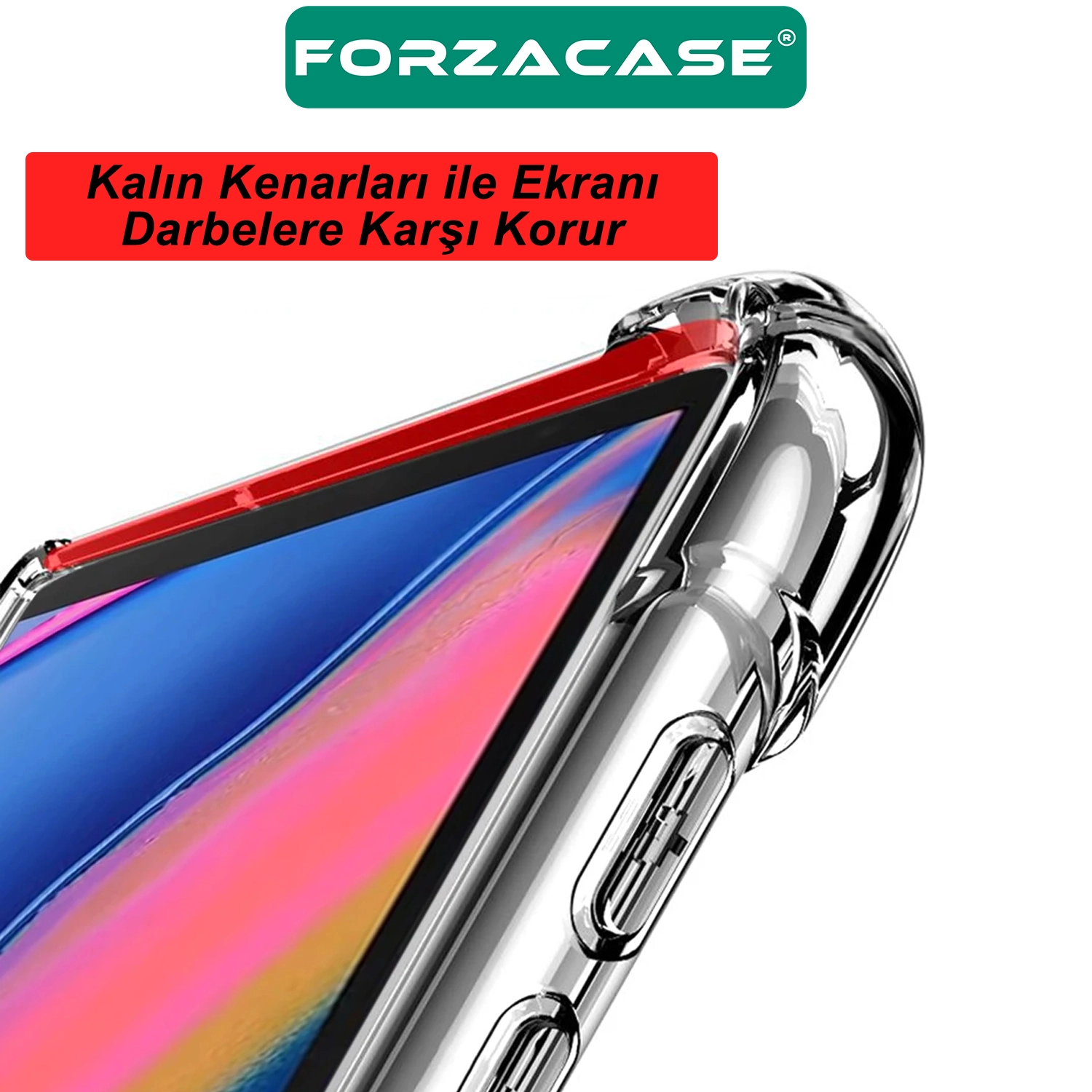 Forzacase Samsung Galaxy Tab S10 FE 10.9 inç X520 ile uyumlu Anti Shock Silikon Kılıf Şeffaf - FC014