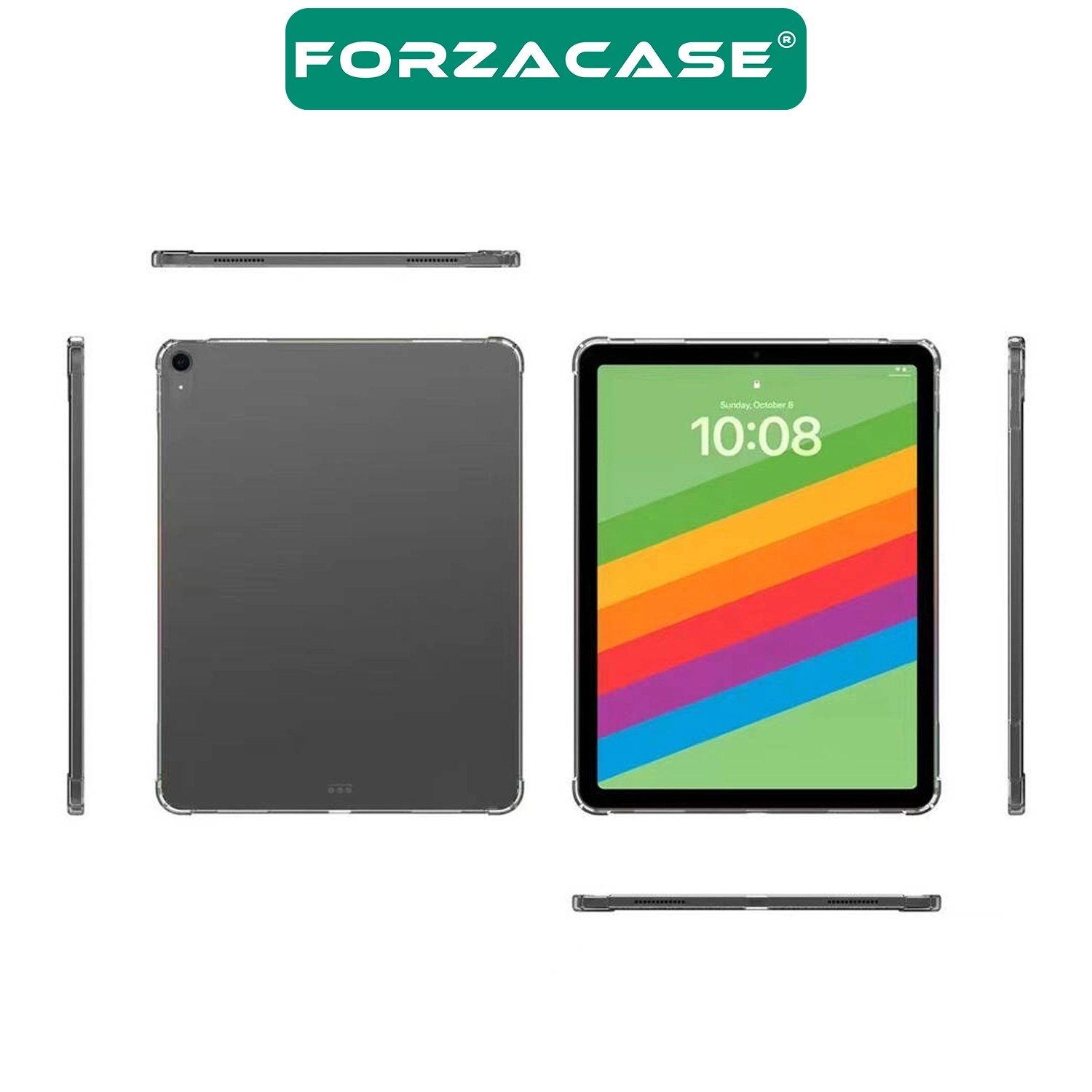 Forzacase Apple iPad Air 13 2026 13 inch ile uyumlu Anti Shock Silikon Kılıf Şeffaf - FC014