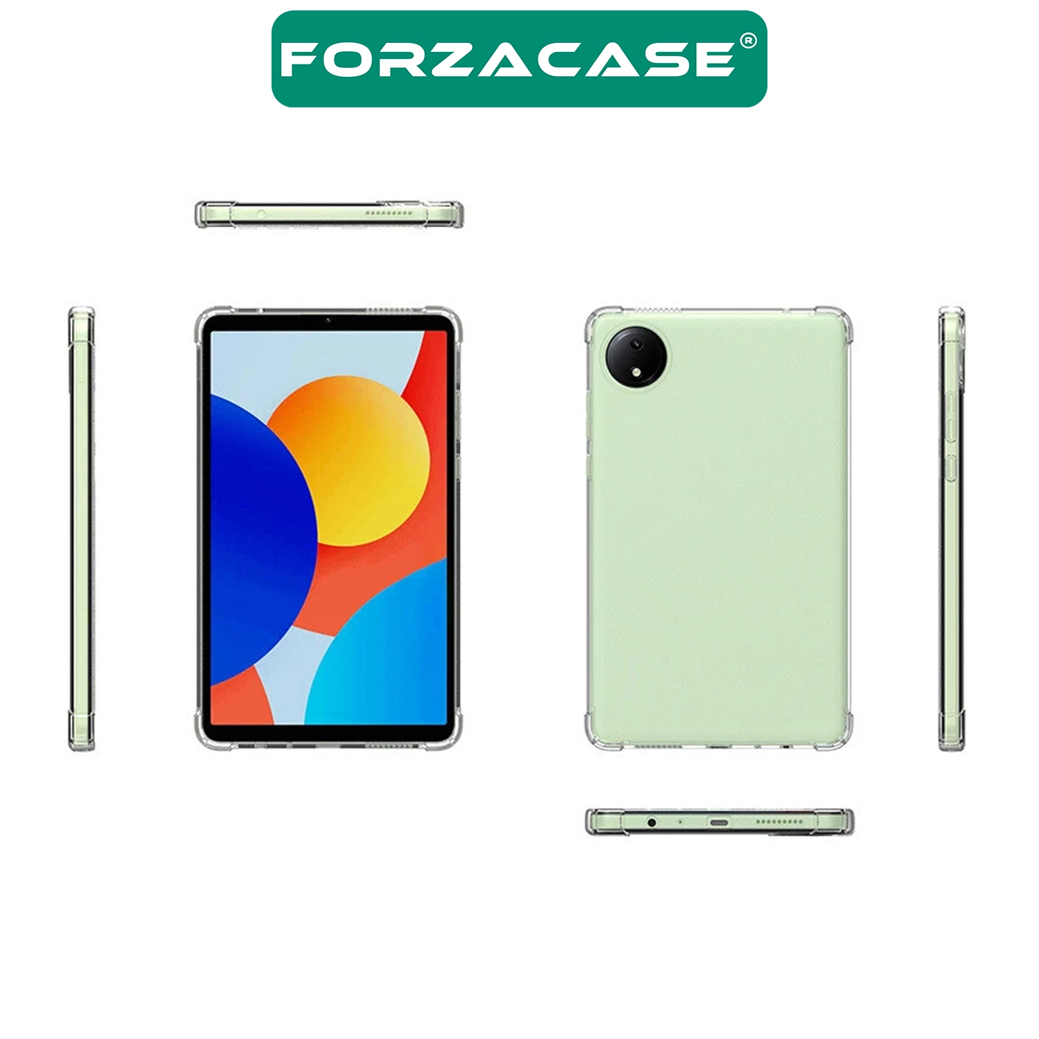 Forzacase Xiaomi Redmi Pad SE 8.7 inch ile uyumlu Anti Shock Silikon Kılıf Şeffaf - FC014