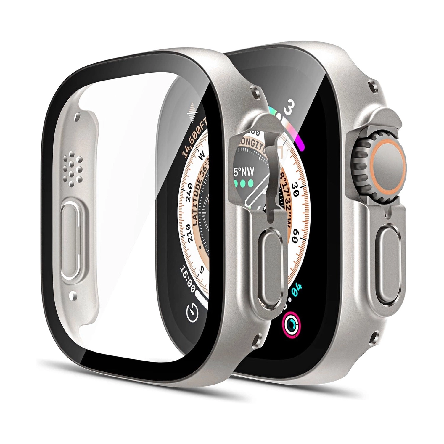 Forzacase Apple Watch Ultra / Ultra 2 49mm ile uyumlu Önü Kapalı Ekran Korumalı Sert Rubber Kılıf - FC015