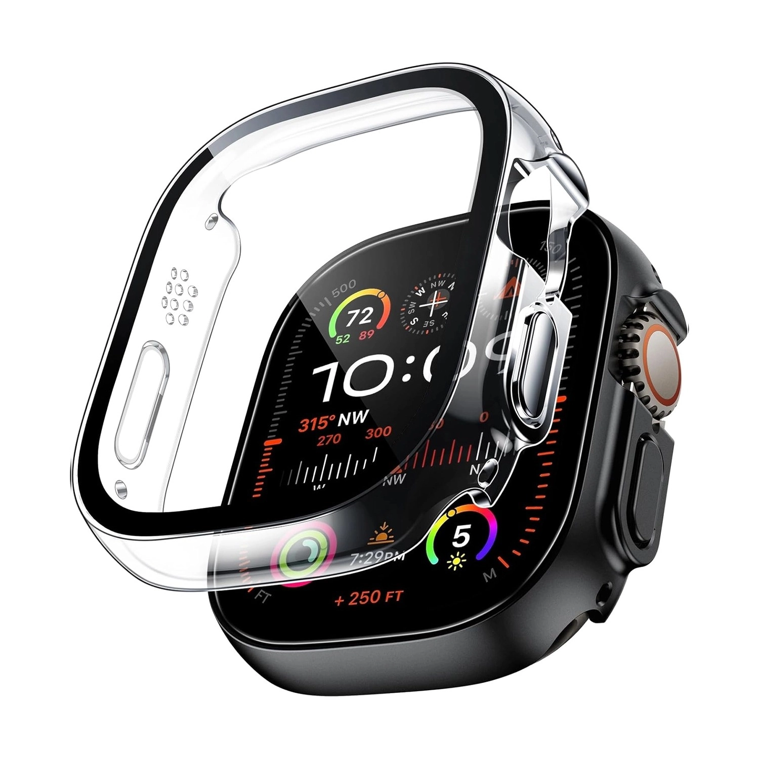 Forzacase Apple Watch Ultra / Ultra 2 49mm ile uyumlu Önü Kapalı Ekran Korumalı Sert Rubber Kılıf - FC015