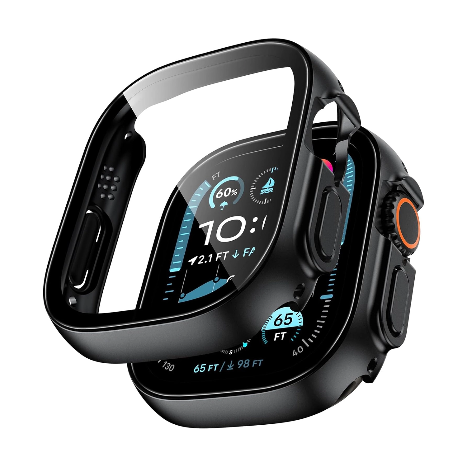 Forzacase Apple Watch Ultra 3 49mm ile uyumlu Önü Kapalı Ekran Korumalı Sert Rubber Kılıf - FC015