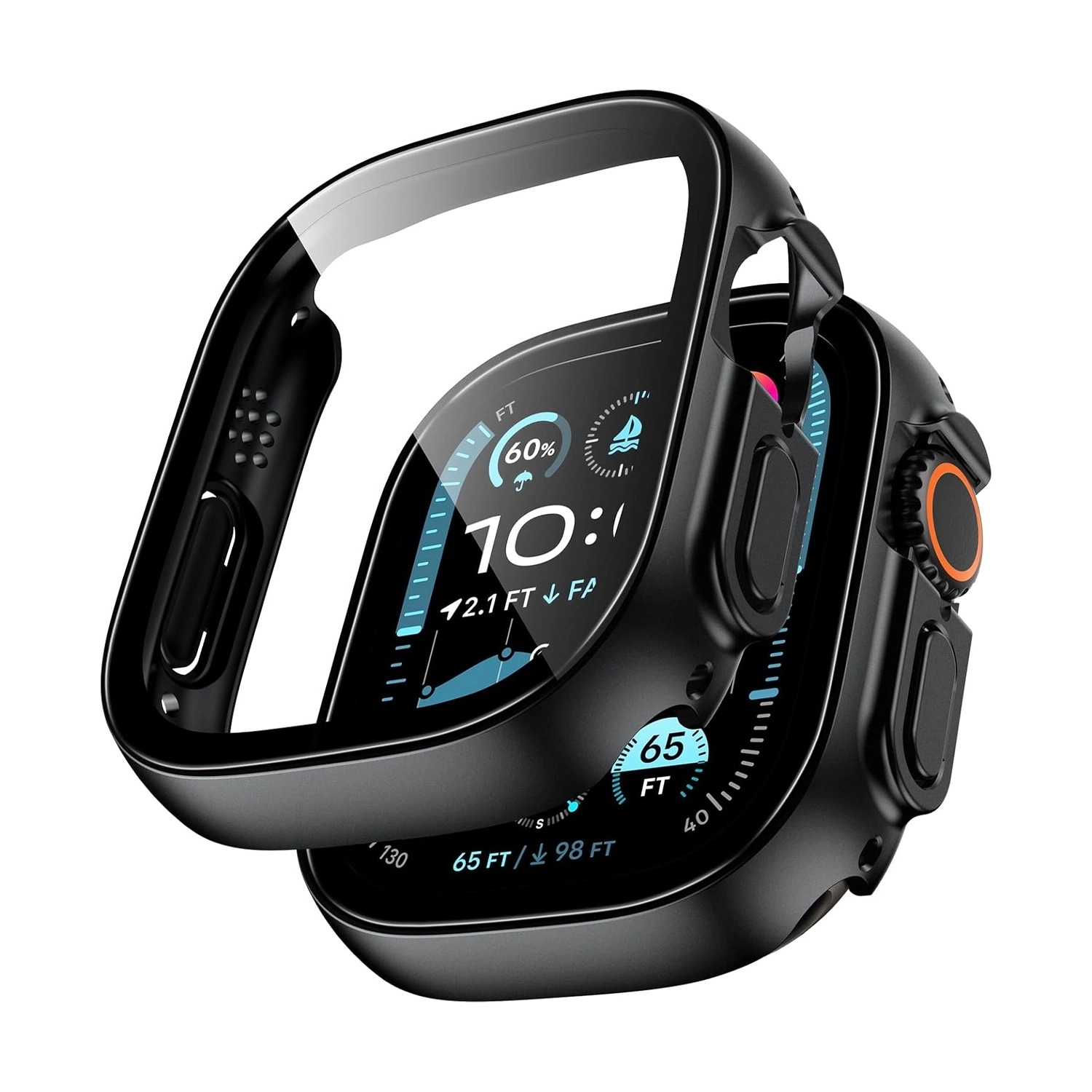 Forzacase Apple Watch Ultra / Ultra 2 49mm ile uyumlu Önü Kapalı Ekran Korumalı Sert Rubber Kılıf - FC015