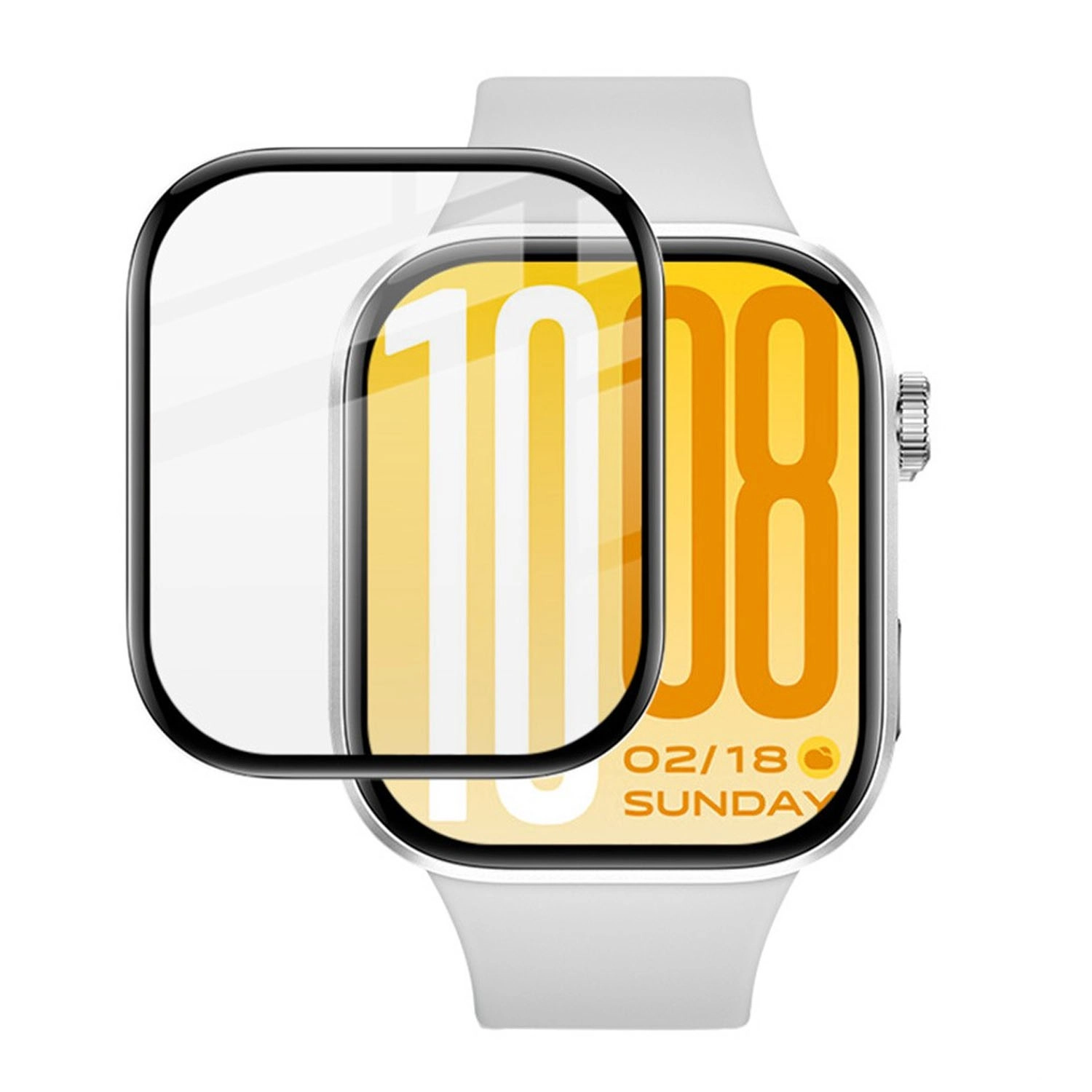 Forzacase Xiaomi Redmi Watch 6 ile uyumlu Çerçeveli Tam Kaplayan 3D Pet Ekran Koruyucu Film - FC016