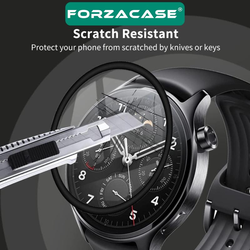 Forzacase Xiaomi Watch S1 Pro için Çerçeveli Tam Kaplayan 3D Pet Ekran Koruyucu Film - FC016
