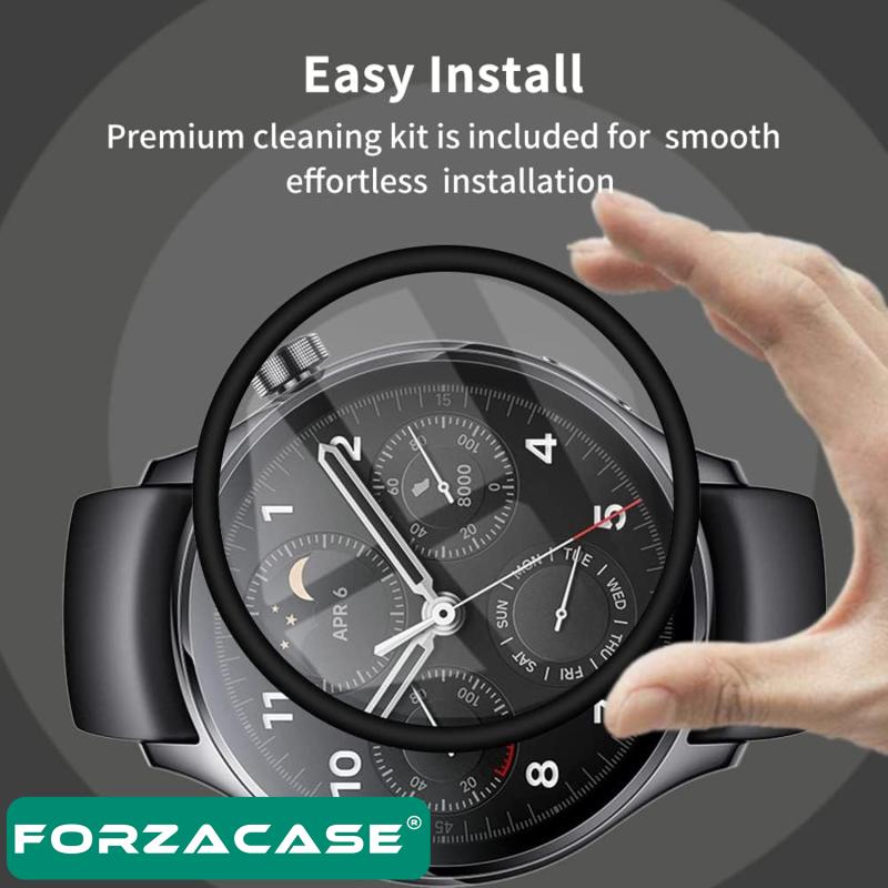 Forzacase Xiaomi Watch S1 Pro için Çerçeveli Tam Kaplayan 3D Pet Ekran Koruyucu Film - FC016