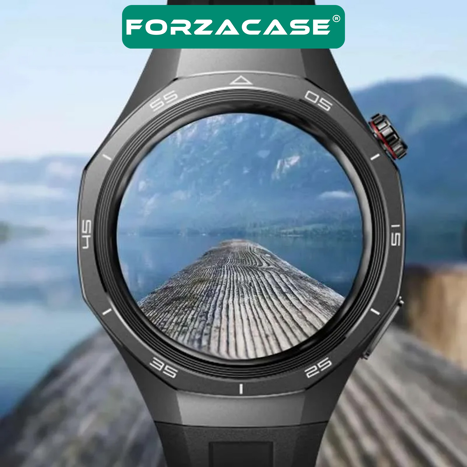 Forzacase Huawei Watch GT5 Pro 46mm için Çerçeveli Tam Kaplayan 3D Pet Ekran Koruyucu Film - FC016