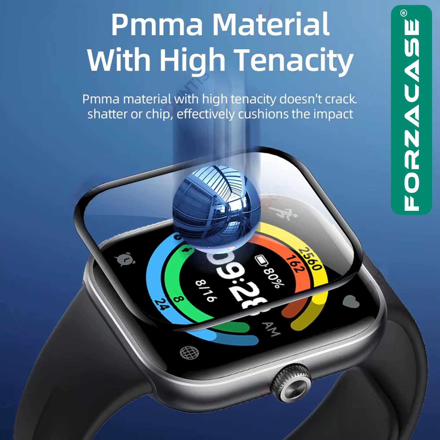Forzacase Xiaomi Redmi Watch 5 ile uyumlu Çerçeveli Tam Kaplayan 3D Pet Ekran Koruyucu Film FC016