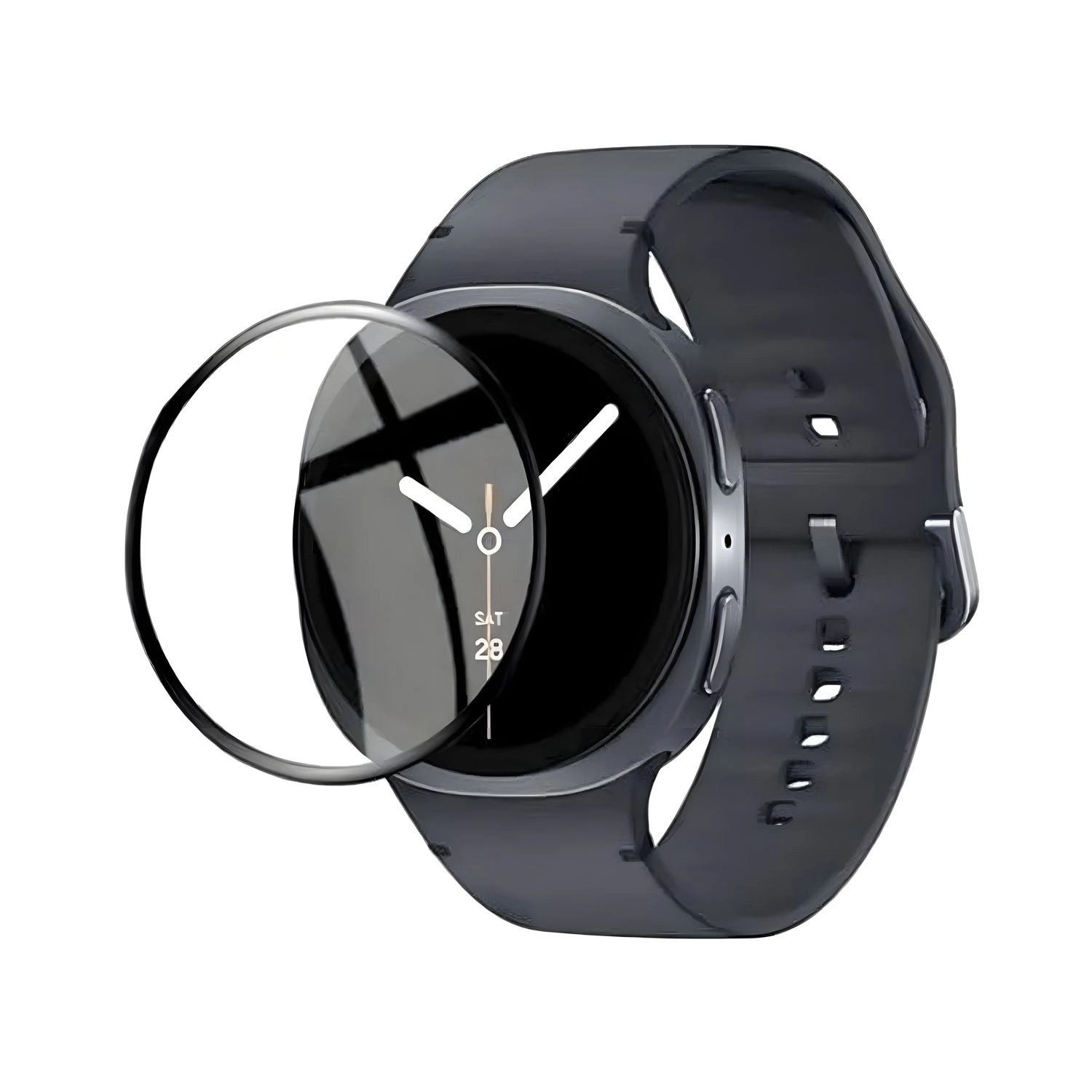 Forzacase Samsung Watch 9 44mm ile uyumlu Çerçeveli Tam Kaplayan 3D Pet Ekran Koruyucu Film FC016