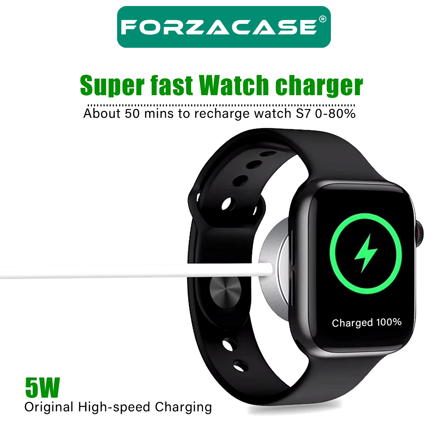 Forzacase Apple Watch 11 42mm ve 46mm ile uyumlu Type-C Manyetik Şarj Kablosu 1 metre - FC017