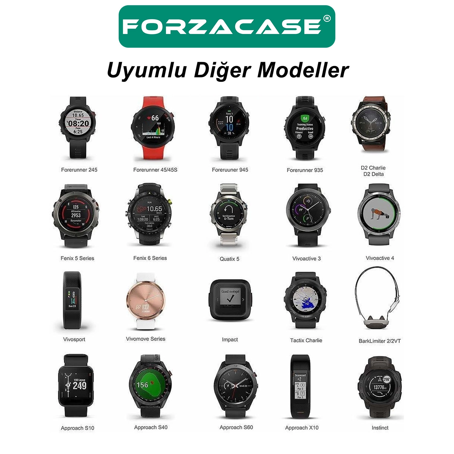 Forzacase Garmin Fenix 5s-5x-5-6 Plus ile uyumlu USB Manyetik Şarj Kablosu 1m - FC017