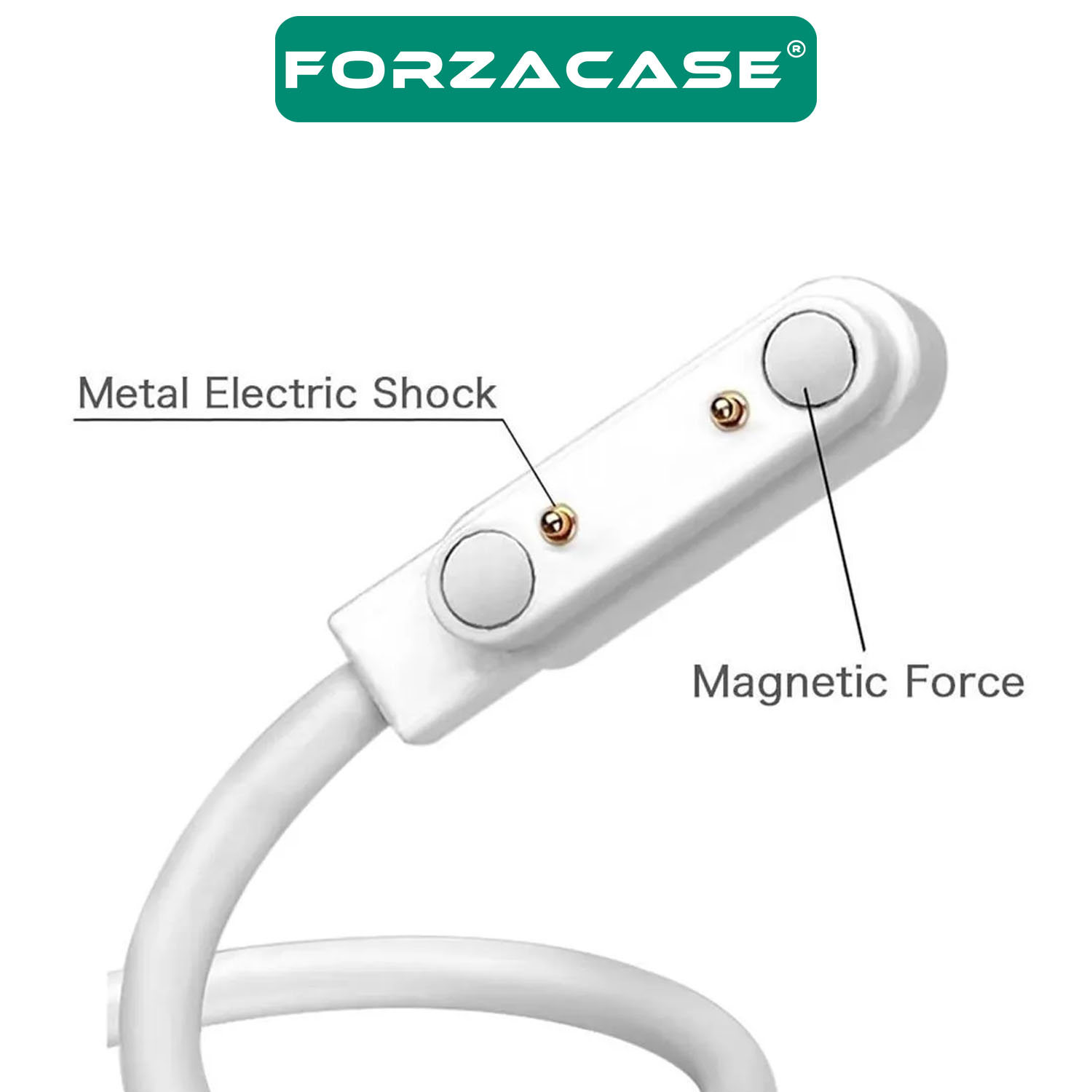 Forzacase 2 Pin 7.62 mm Konnektör Akıllı Saatler için Manyetik Şarj Kablosu - FC017