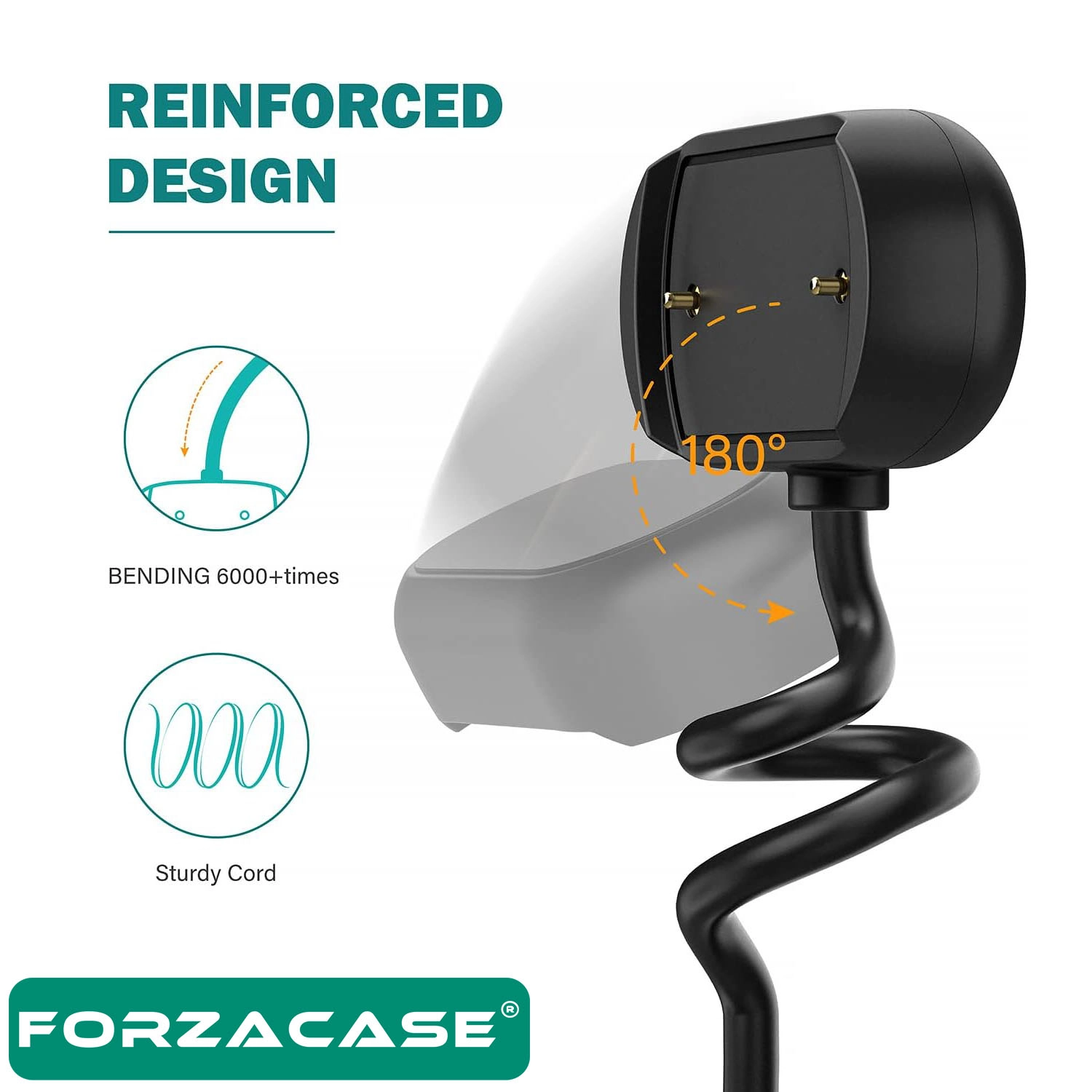 Forzacase Amazfit T-Rex Ultra /GTR4/GTR4 Pro/GTS4/GTR3 Pro ile uyumlu USB Manyetik Şarj Kablosu 1 metre - FC017