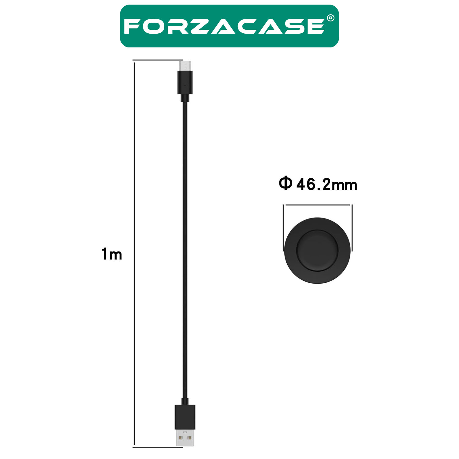 Forzacase Xiaomi Watch S1 ile uyumlu Type-C USB Manyetik Şarj Kablosu 1m - FC017