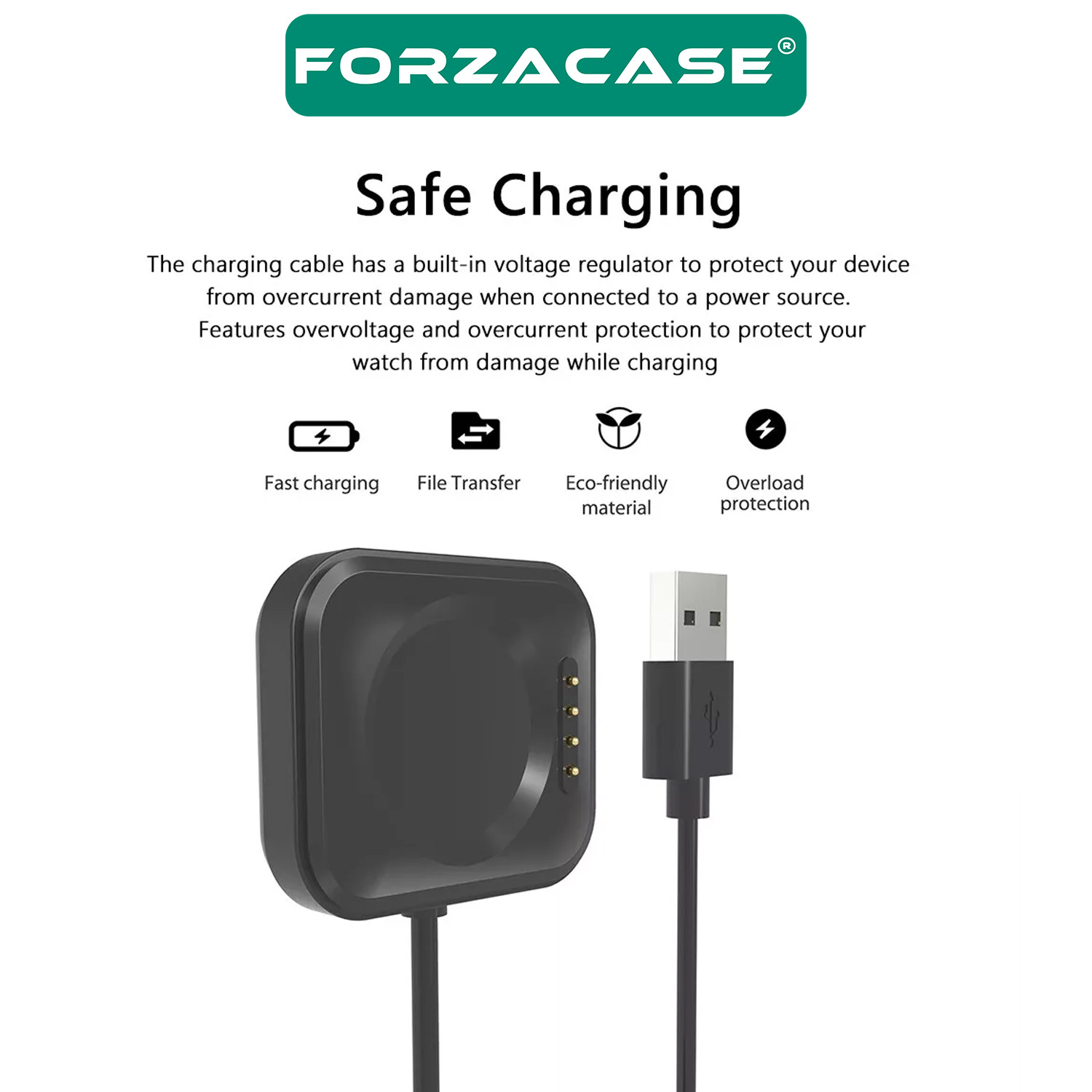 Forzacase Oppo Watch 3 / 3 Pro / 2 ile uyumlu Manyetik Şarj Kablosu 1m - FC017