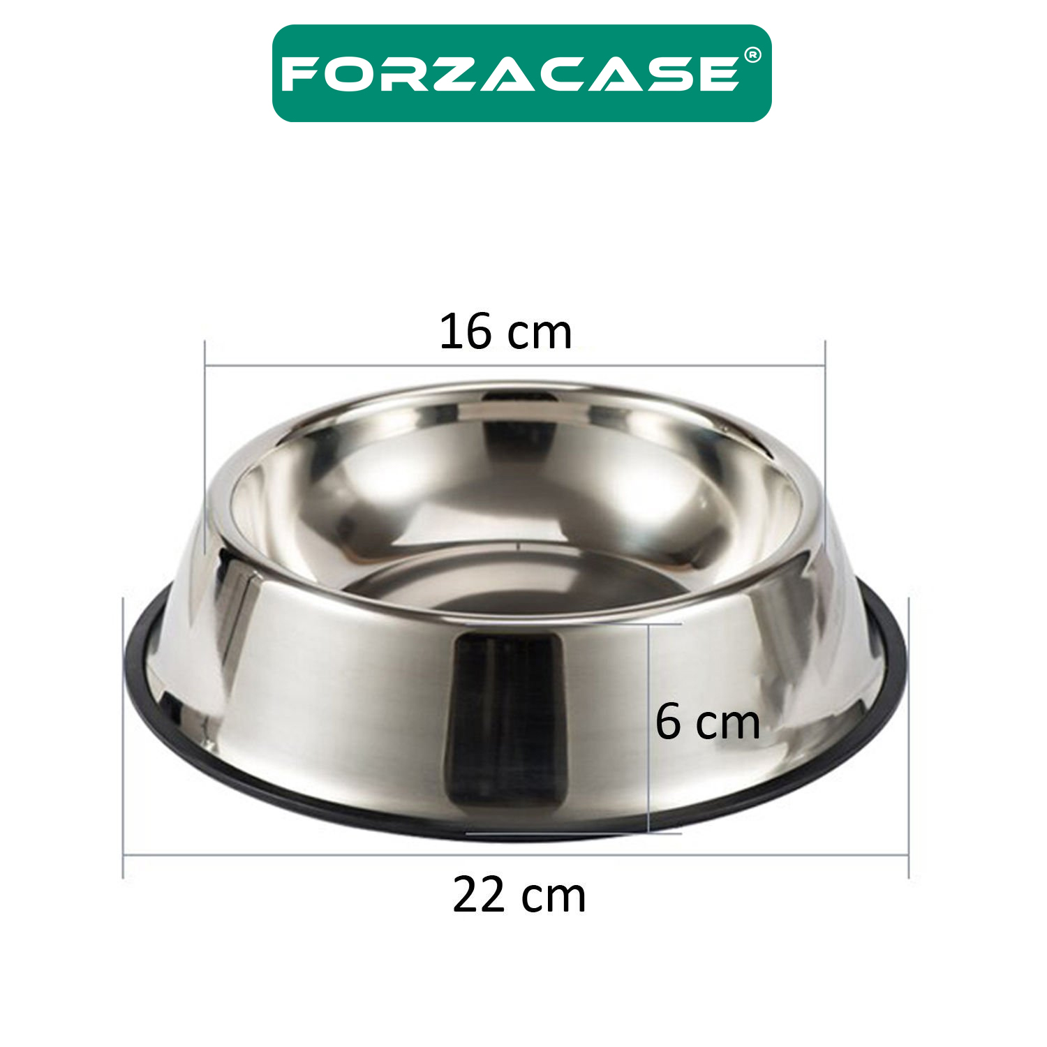 Forzacase 22 cm 500 ml Kedi Köpek Metal Mama ve Su Kabı - FC032