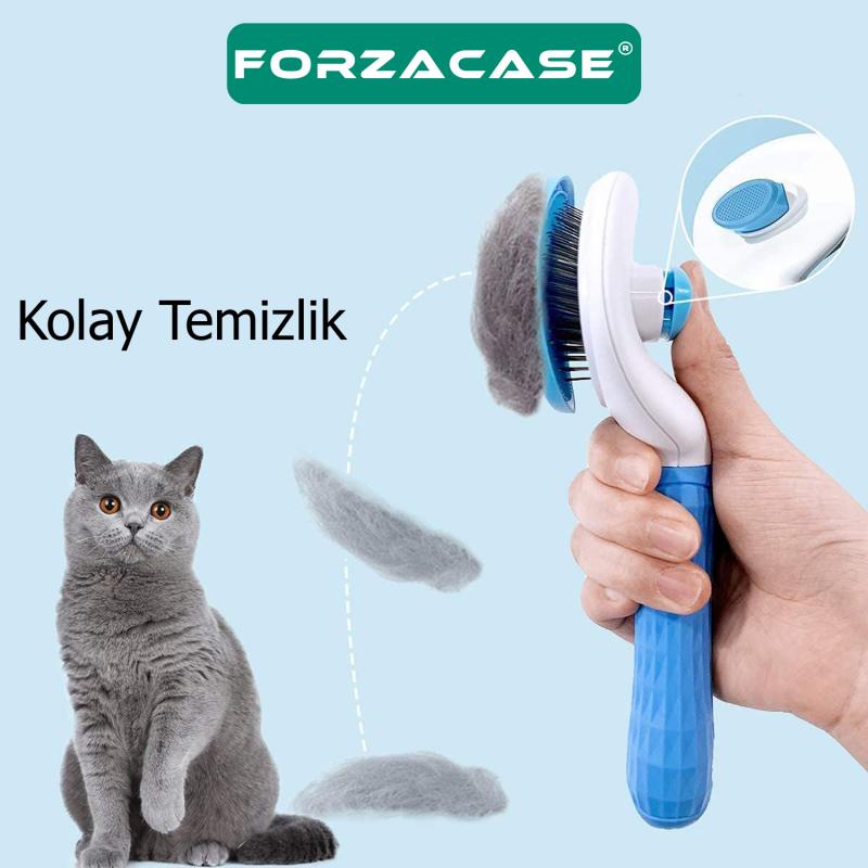 Forzacase Kedi ve Köpekler için Kolay Temizlenir Basmalı Lüks Tüy Toplama Tarağı - FC041