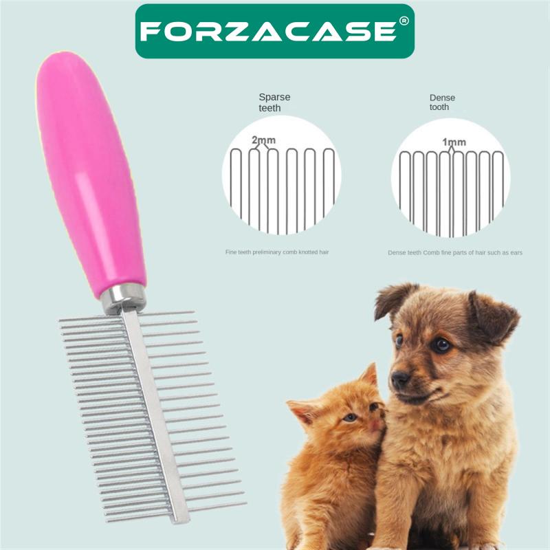 Forzacase Kedi ve Köpekler için Çift Taraflı Kıtık Açıçı Bit Pire Tüy Temizleme Tarağı - FC043