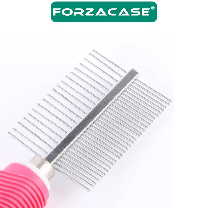Forzacase Kedi ve Köpekler için Çift Taraflı Kıtık Açıçı Bit Pire Tüy Temizleme Tarağı - FC043