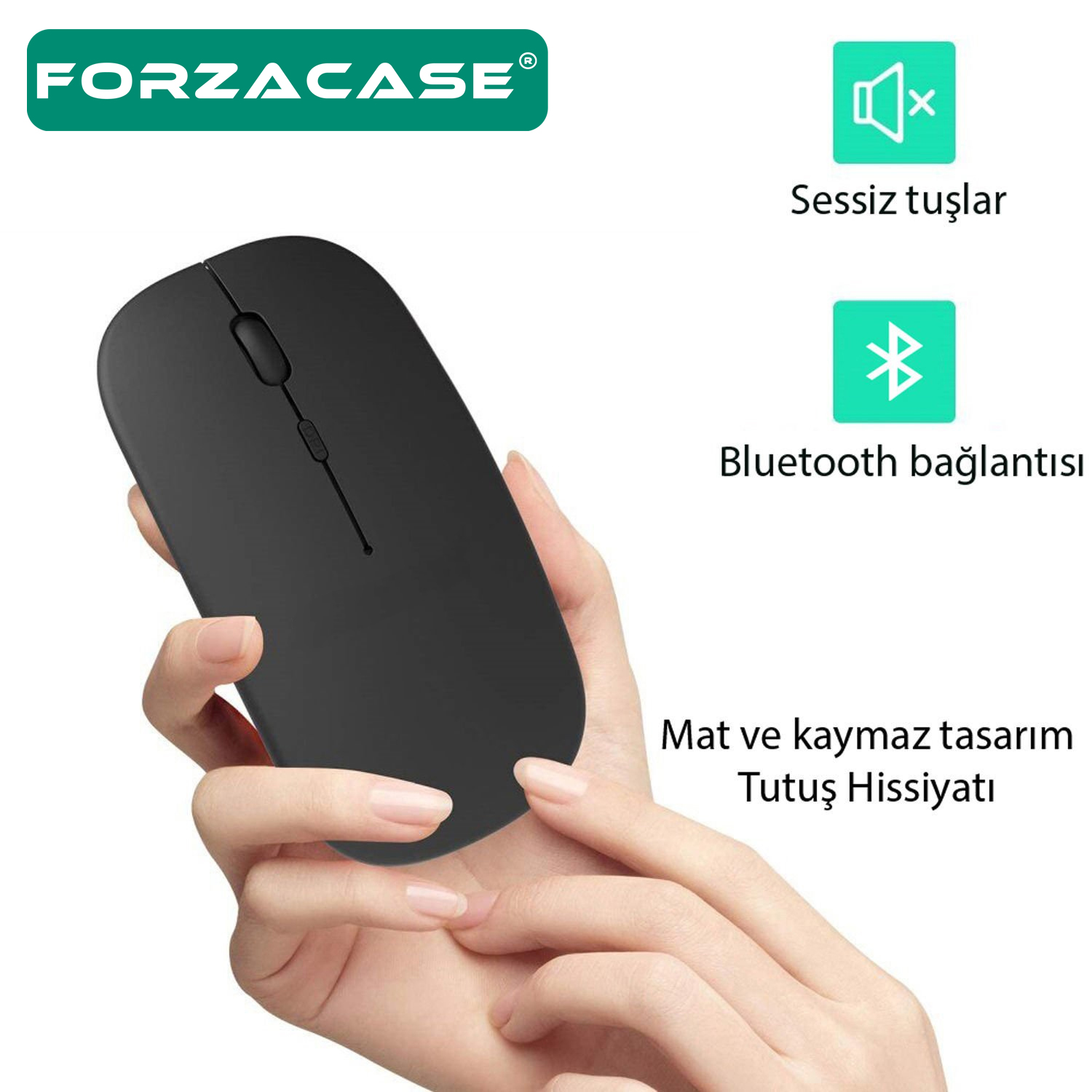 Forzacase Tablet ve Telefonlar için Bluetooth Kablosuz Mouse 1600 DPI - FC063