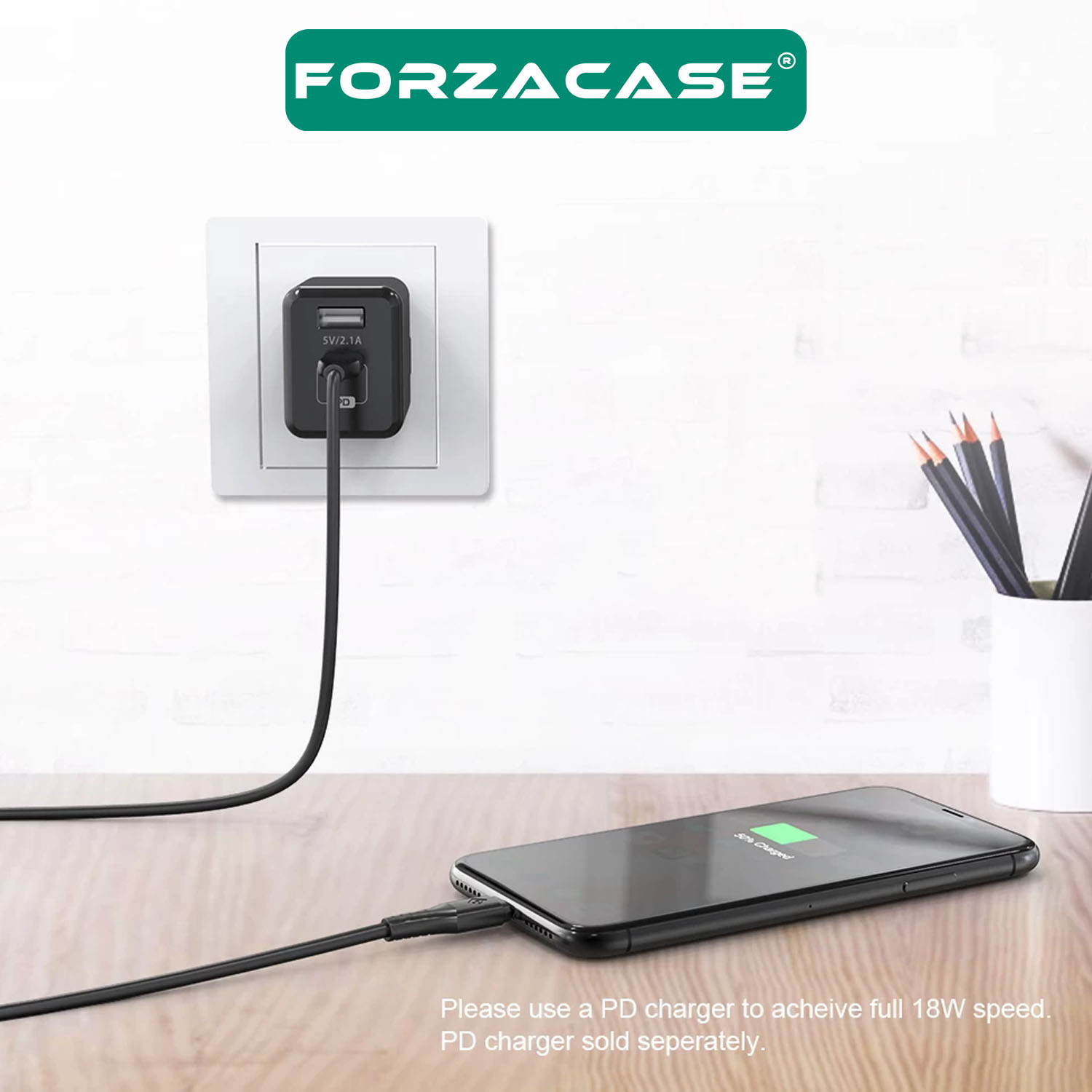 Forzacase Type-C to Lightning PD Şarj ve Data Kablosu 1m- FC072