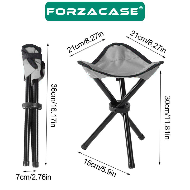 Forzacase 3 Adet Hafif Taşınabilir Katlanır Tripod Üçgen Kamp Tabure - FC348