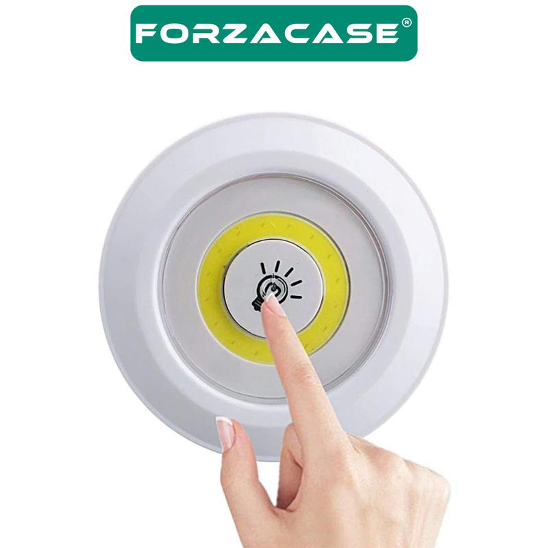 Forzacase Uzaktan Kumandalı 3 Lü Spot LED Lamba Kablosuz Pilli Işıldak Dolap Işığı Mutfak Rafı Işığı - FC086