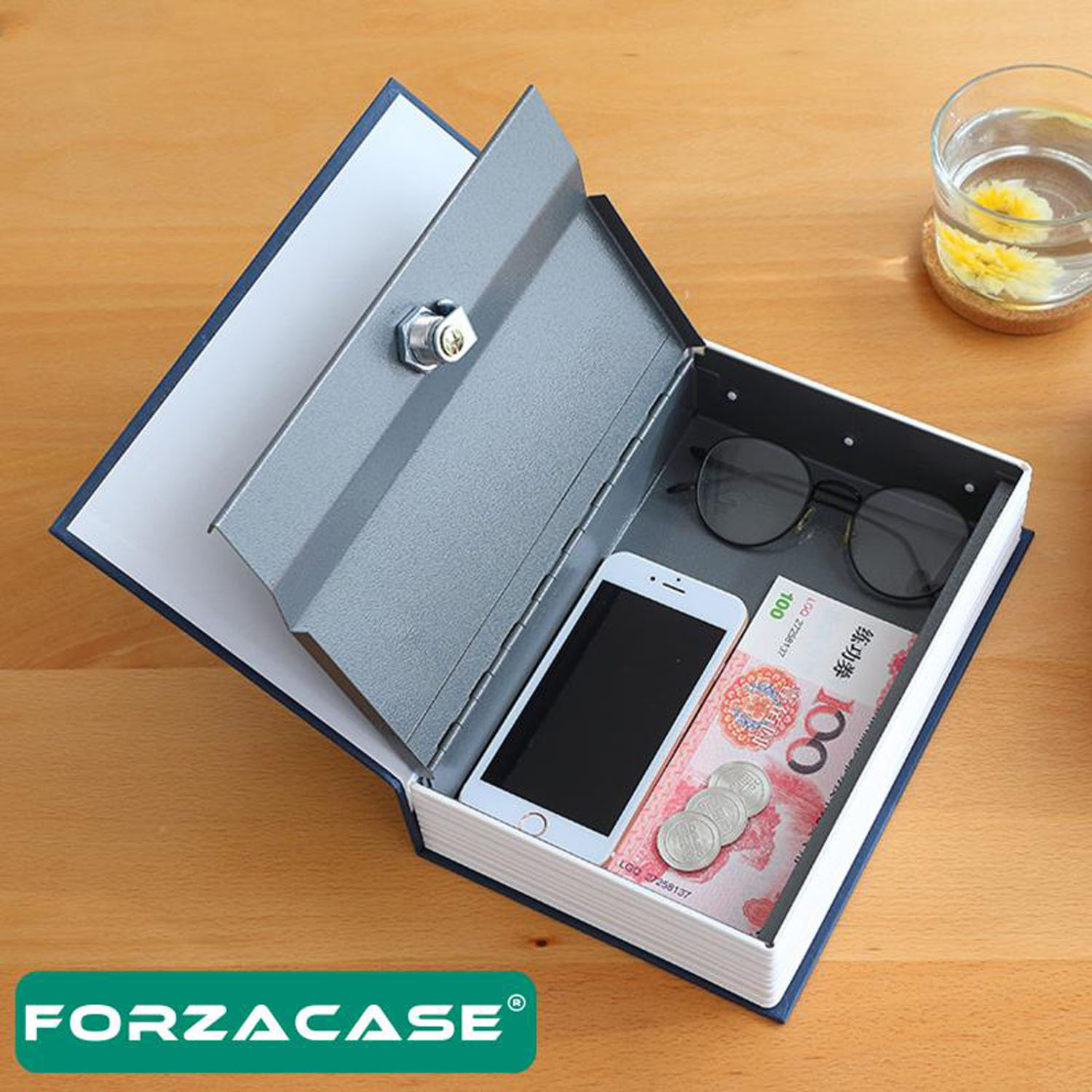 Forzacase Kitap Görünümlü Gizli Kilitli Para Mücevher Takı Kasası - FC093