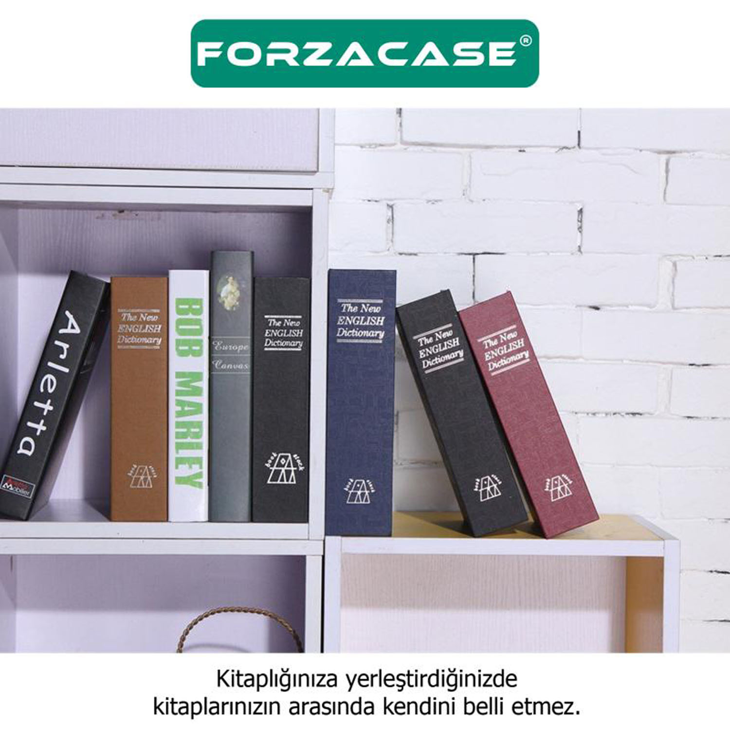 Forzacase Kitap Görünümlü Gizli Kilitli Para Mücevher Takı Kasası - FC093
