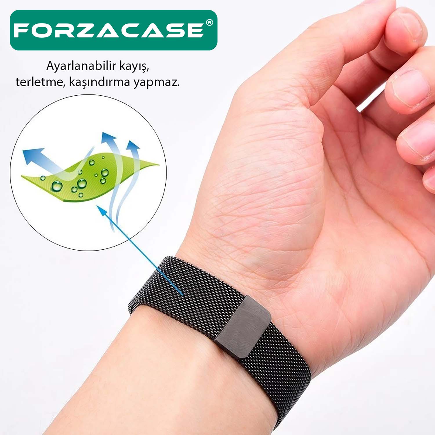 Forzacase Huawei Watch GT 3 46mm için Metal Mıknatıslı Kordon Kayış - FC096