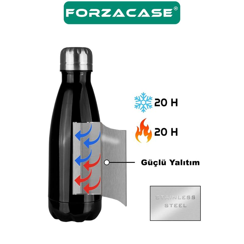 Forzacase Paslanmaz Çelik 500 ml 20 Saat Sıcak Soğuk Tutan Çay Kahve Su Termosu - FC097