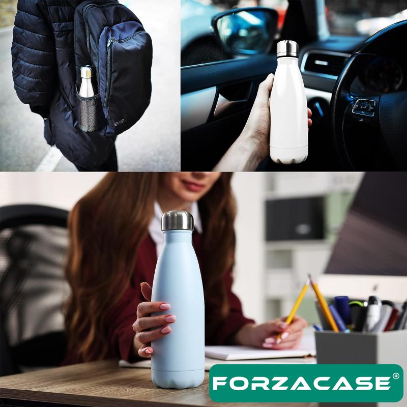 Forzacase Paslanmaz Çelik 500 ml 20 Saat Sıcak Soğuk Tutan Çay Kahve Su Termosu - FC097