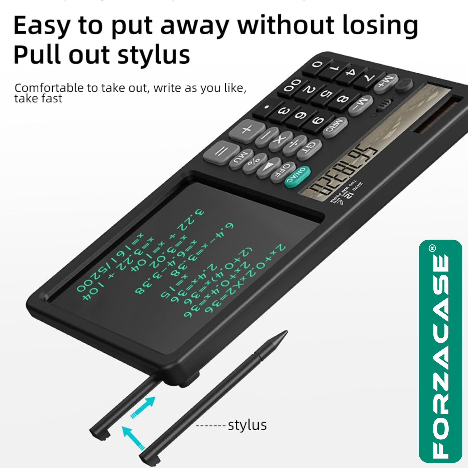 Forzacase Çift Fonksiyonlu Akıllı Hesap Makinesi ve LCD Yazma Tableti Not Alma Özellikli  - FC1001