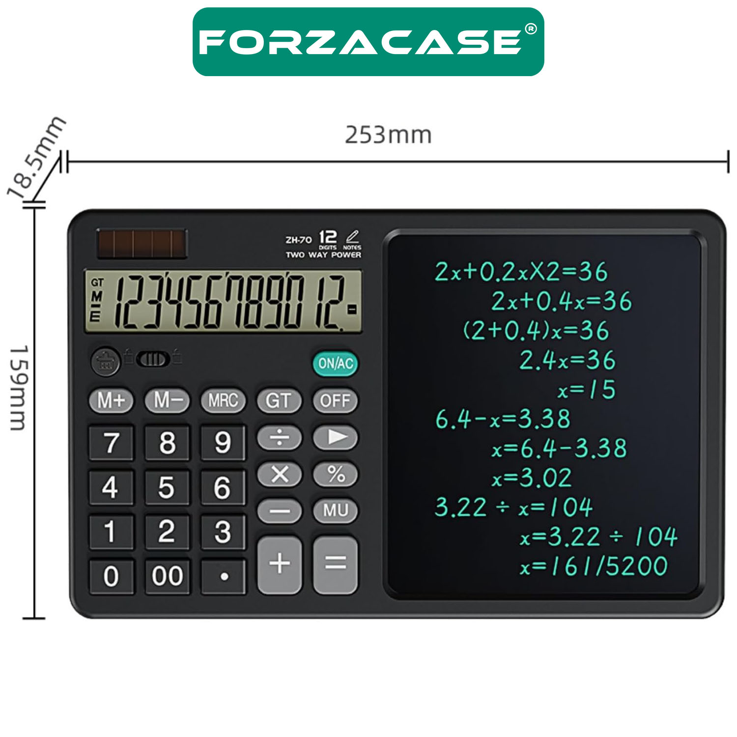 Forzacase Çift Fonksiyonlu Akıllı Hesap Makinesi ve LCD Yazma Tableti Not Alma Özellikli  - FC1001