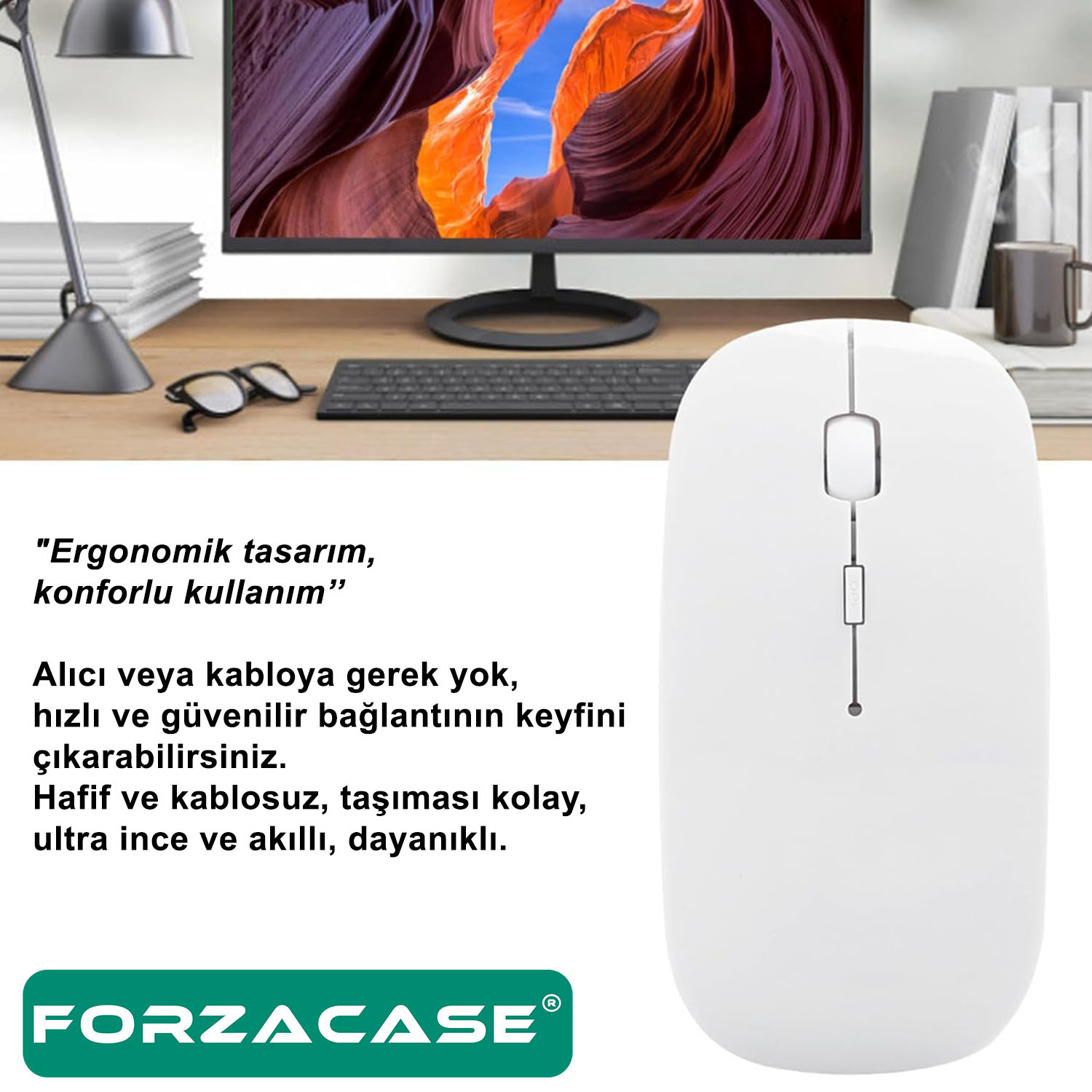 Forzacase Tablet ve Telefonlar için Bluetooth Kablosuz Mouse 1600 DPI - FC1003