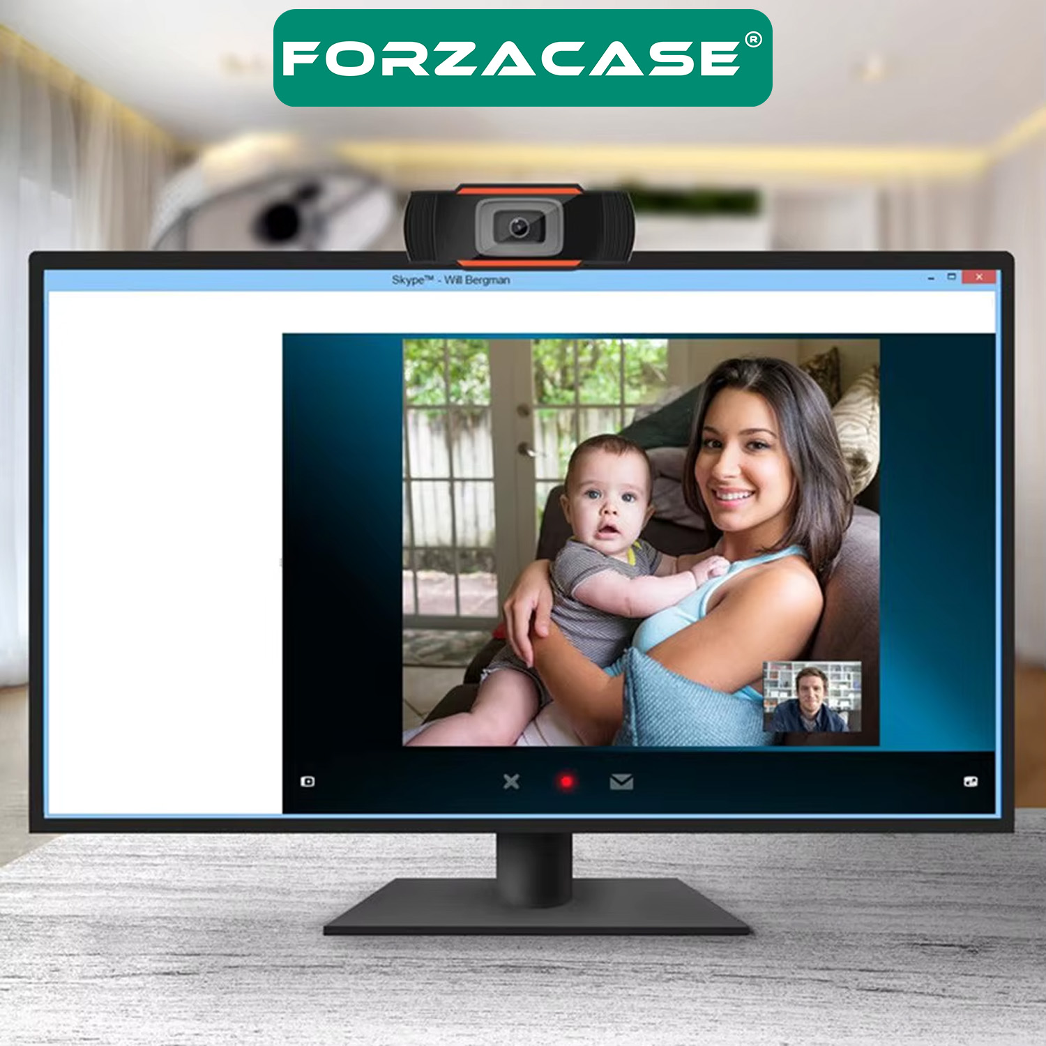 Forzacase 1080P Ayarlanabilir Tak ve Çalıştır Mikrofonlu Görüntülü Web Kamerası Webcam - FC1020