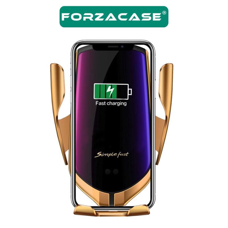 Forzacase Araç İçi Sensörlü Wireless Kablosuz Şarj Özellikli Telefon Tutucu Gold - R1 FC102