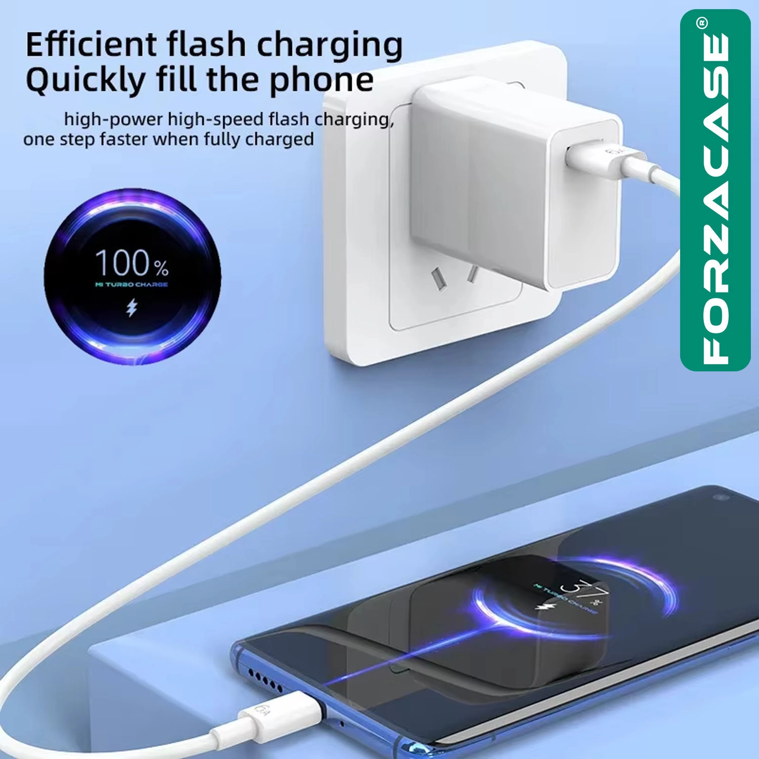 Forzacase Galaxy Tab A11 Serisi uyumlu Hızlı Şarj Destekli 120W Type-C USB Şarj Cihazı Seti - FC1025