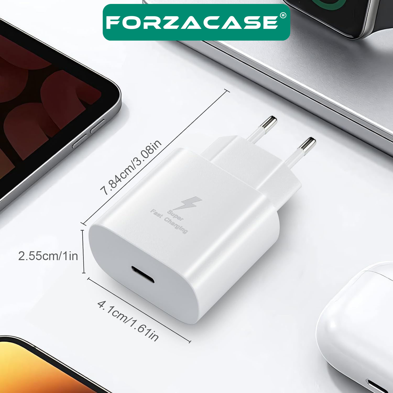Forzacase Xiaomi - Redmi - Mi ile uyumlu Hızlı Şarj 25W Type-C to Type-C Şarj Cihazı Seti - FC1026