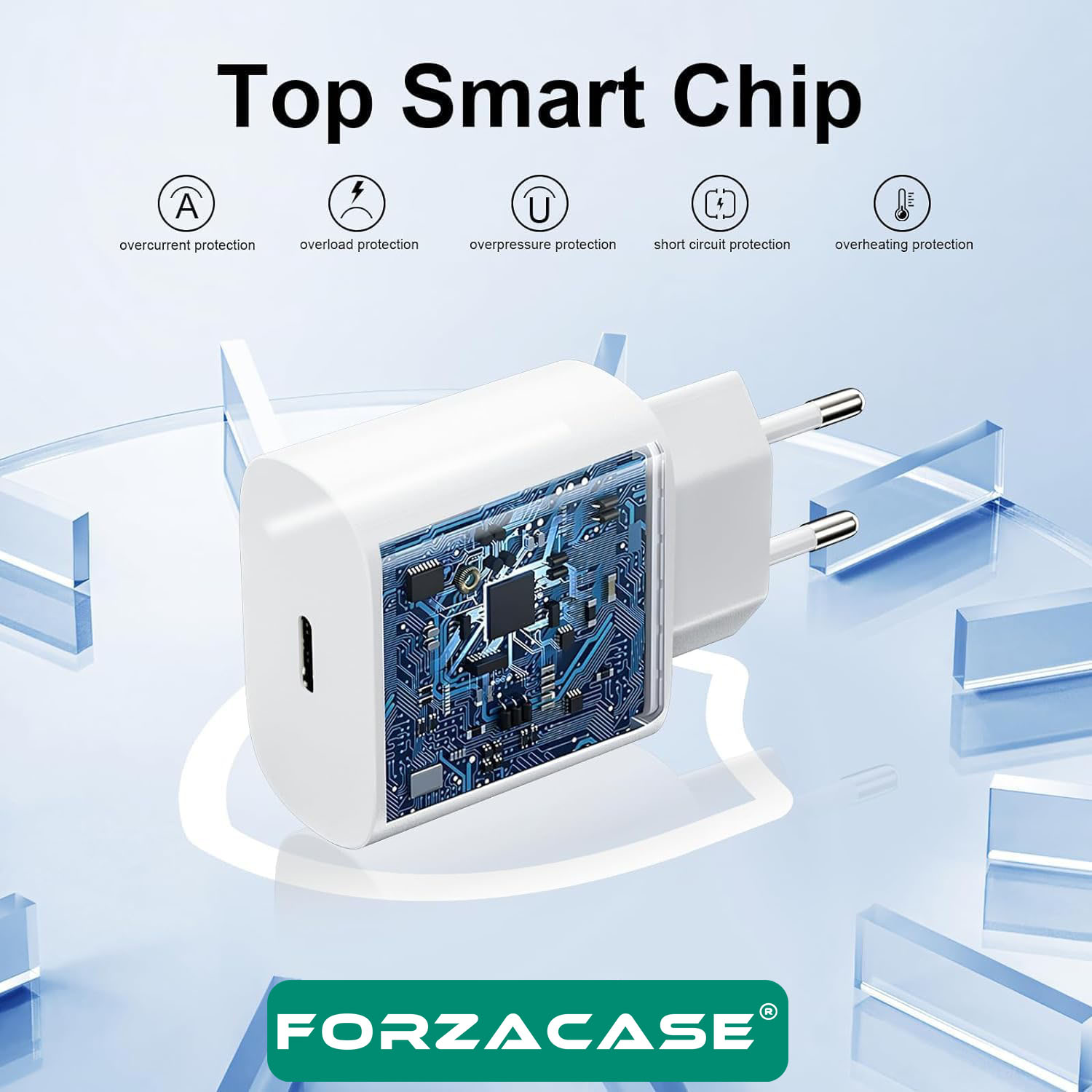 Forzacase Xiaomi - Redmi - Mi ile uyumlu Hızlı Şarj 25W Type-C to Type-C Şarj Cihazı Seti - FC1026