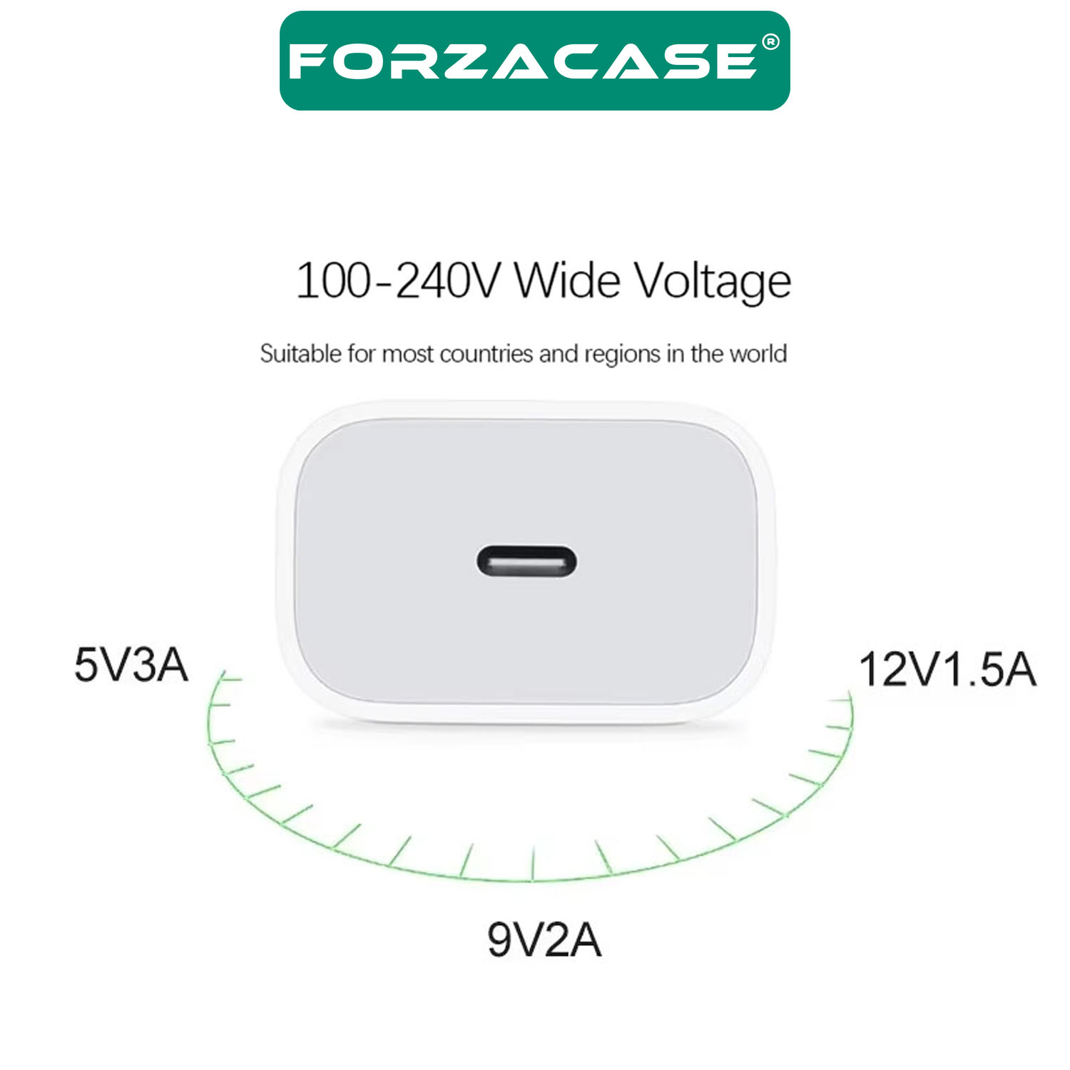 Forzacase Hızlı Şarj Destekli 20W Type-C Lightning Şarj Cihazı Adaptör Kablo Set - FC1028