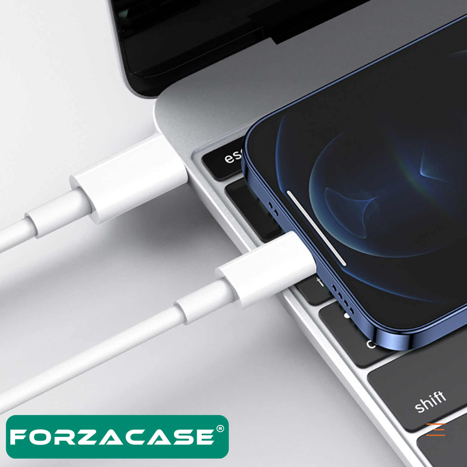 Forzacase iPad Tabletler ile uyumlu 20W Type-C to Lightning PD Şarj ve Data Kablosu 1 metre - FC1029