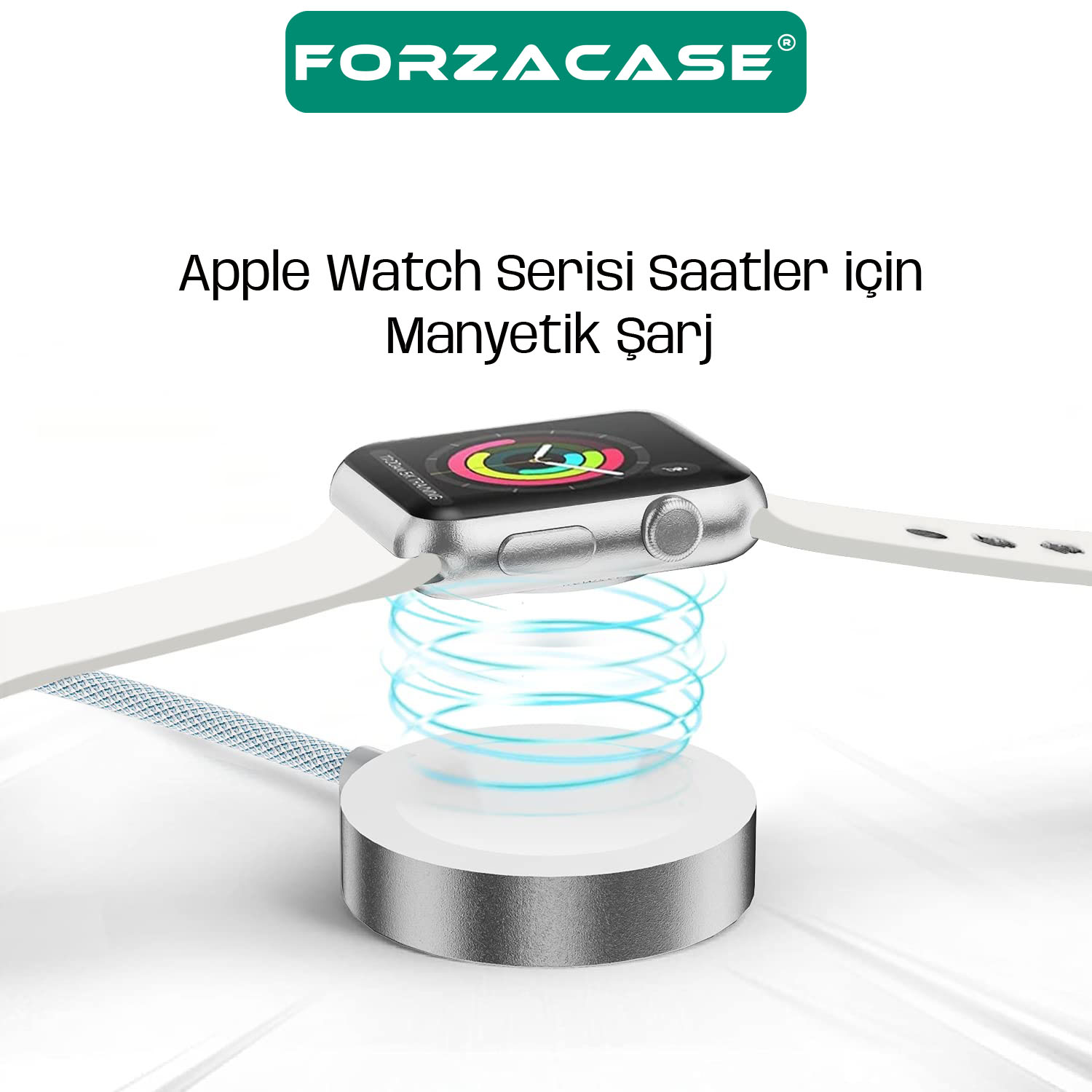 Forzacase Type-C Giriş 60W 2in1 Type-C ve Apple Watch Çoklu Şarj Kablosu Örgü Kablo Tasarım - FC1036