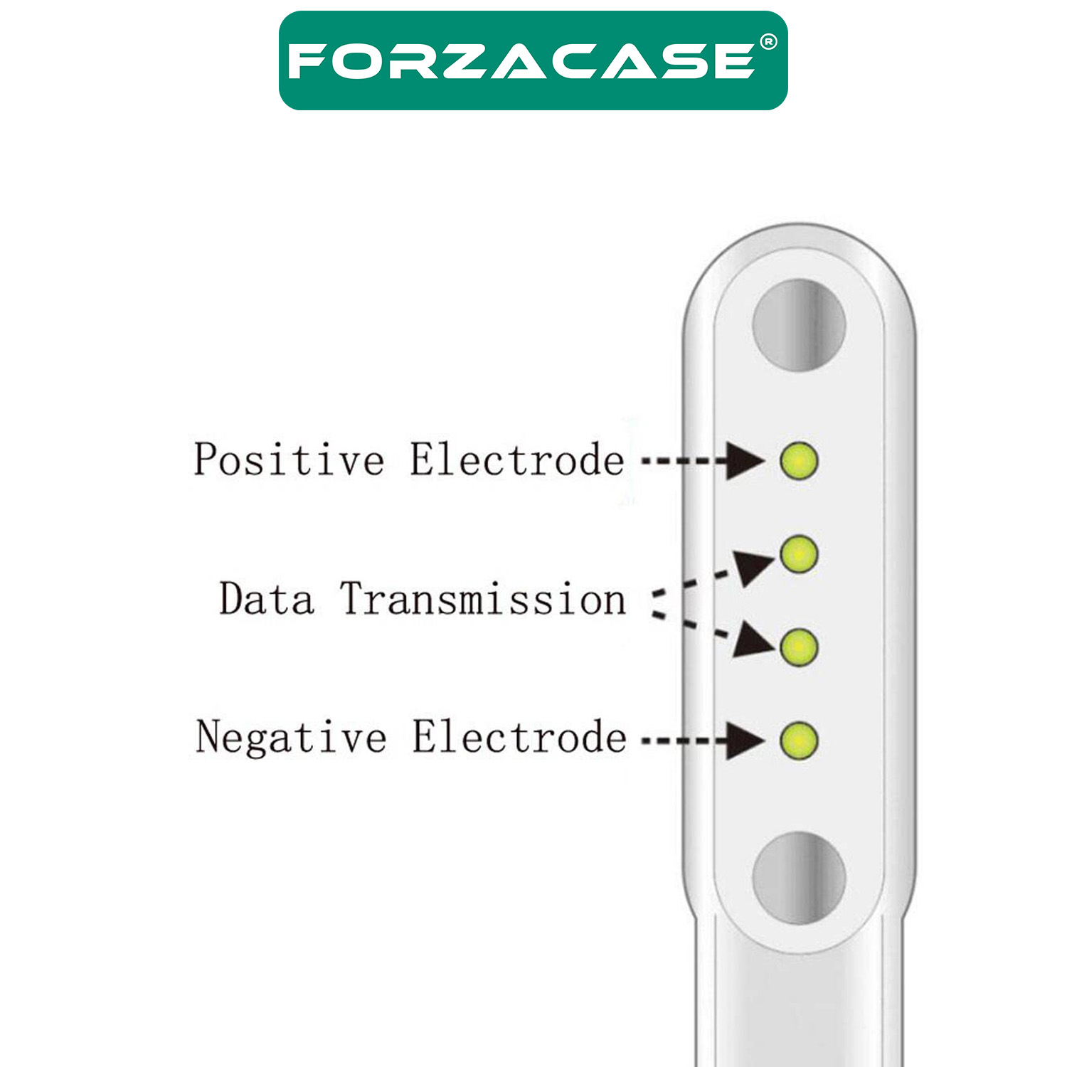 Forzacase 4 Pin 7.62 mm Konnektör Akıllı Saatler için Manyetik Şarj Kablosu - FC017