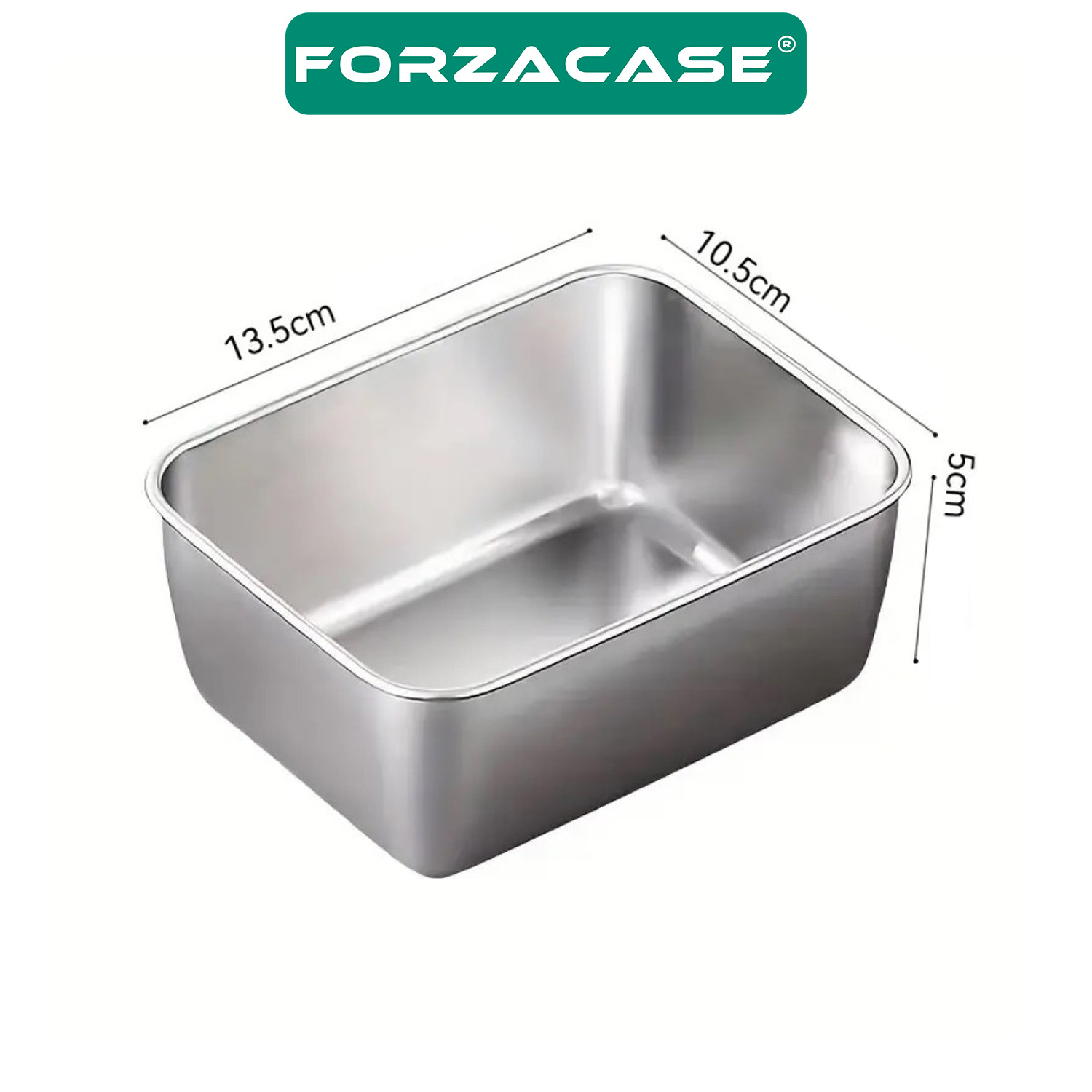 Forzacase 2 Adet 600 ml Kapaklı Meyve Sebze Gıda Paslanmaz Çelik Saklama Kabı - FC1045