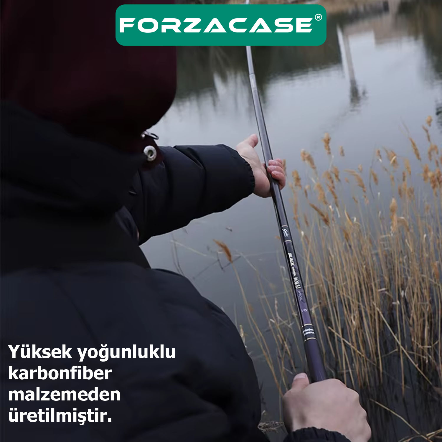 Forzacase Hafif Karbonfiber Teleskobik Olta Kamışı 5 Boğumlu 2.40 cm - FC1046