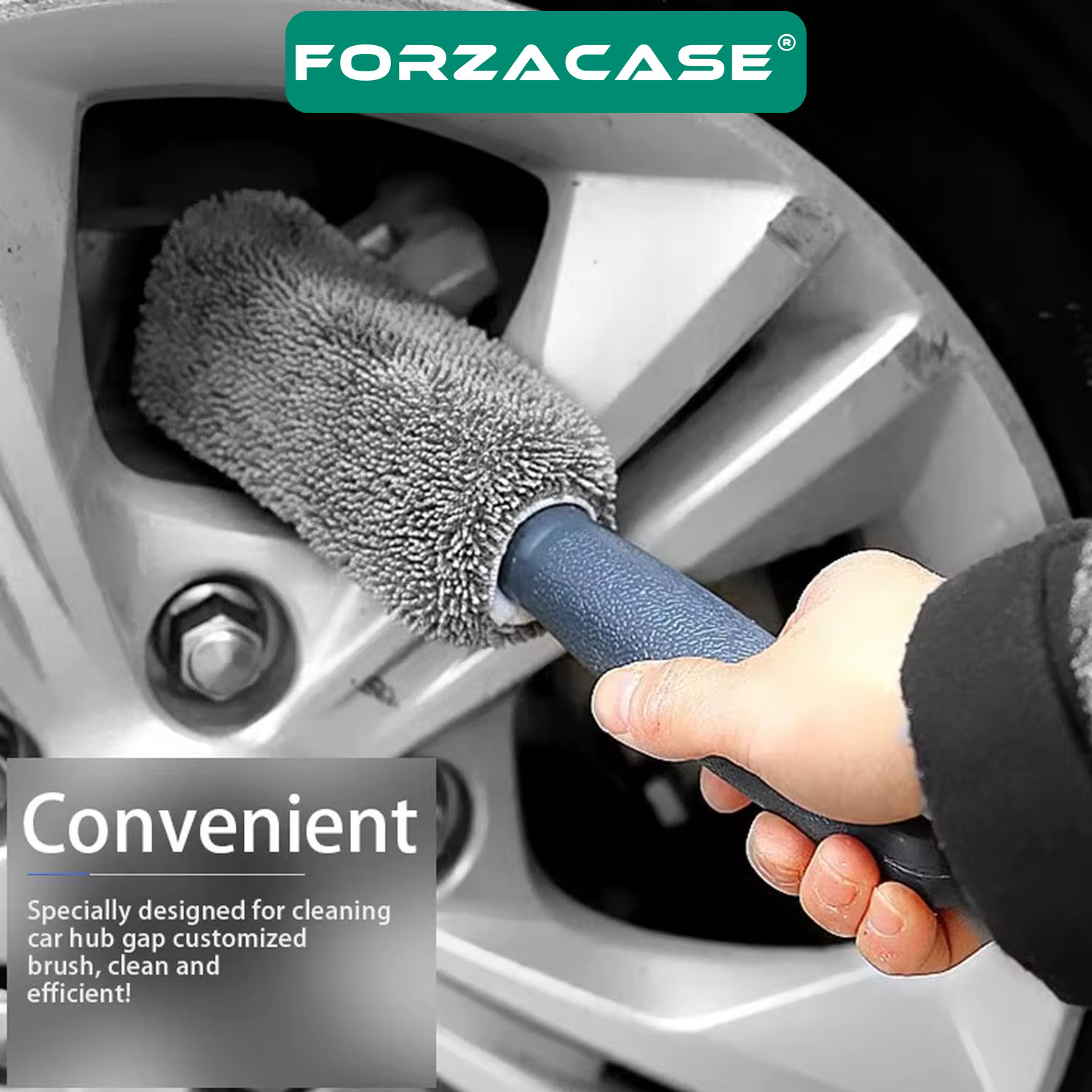 Forzacase Mikrofiber Jant Temizleme Fırçası Araç Araba Jant Fırçası Oto Bakım Ürünü - FC1047