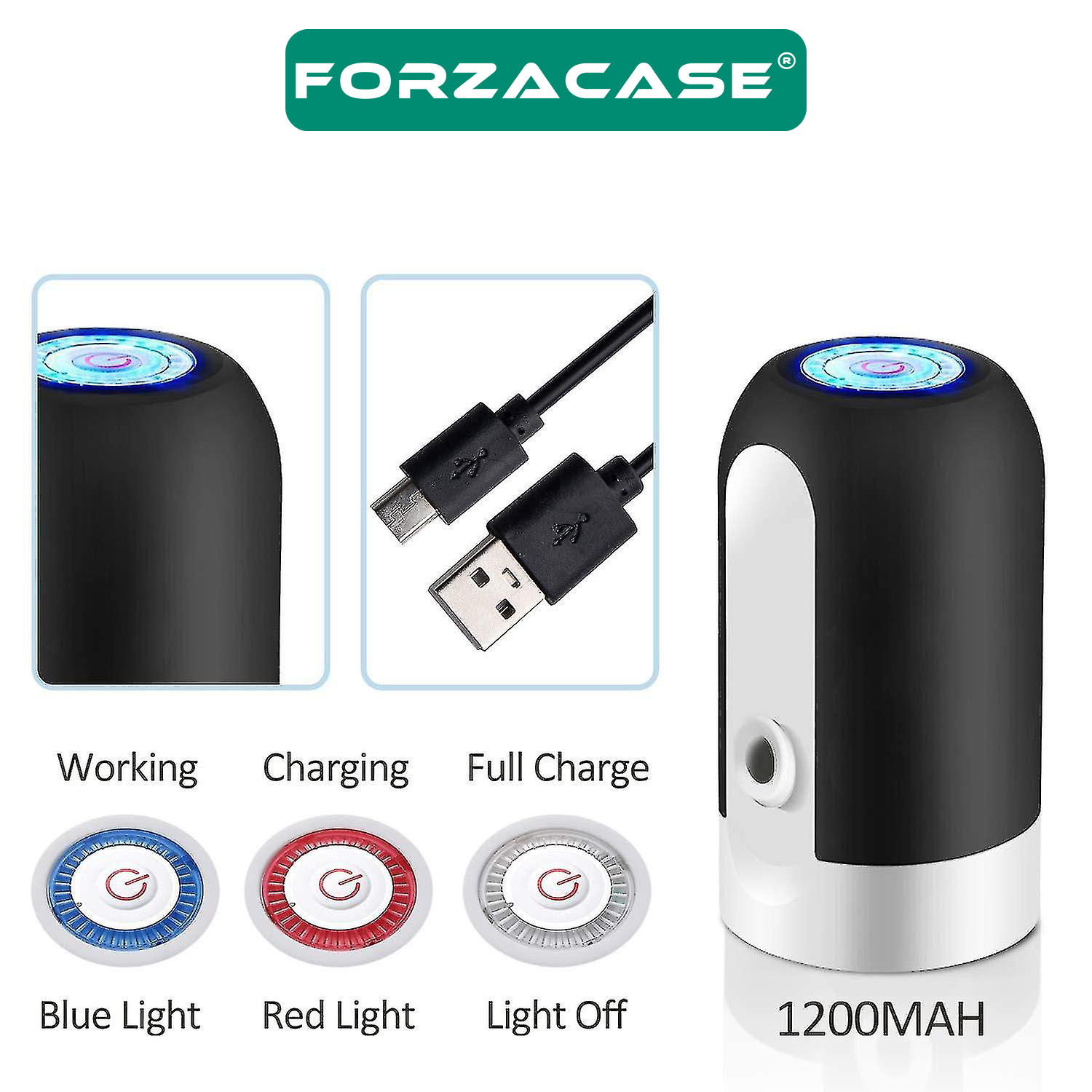 Forzacase Usb Şarjlı 1200 mAh Elektrikli Otomatik Damacana Su Pompası - FC105