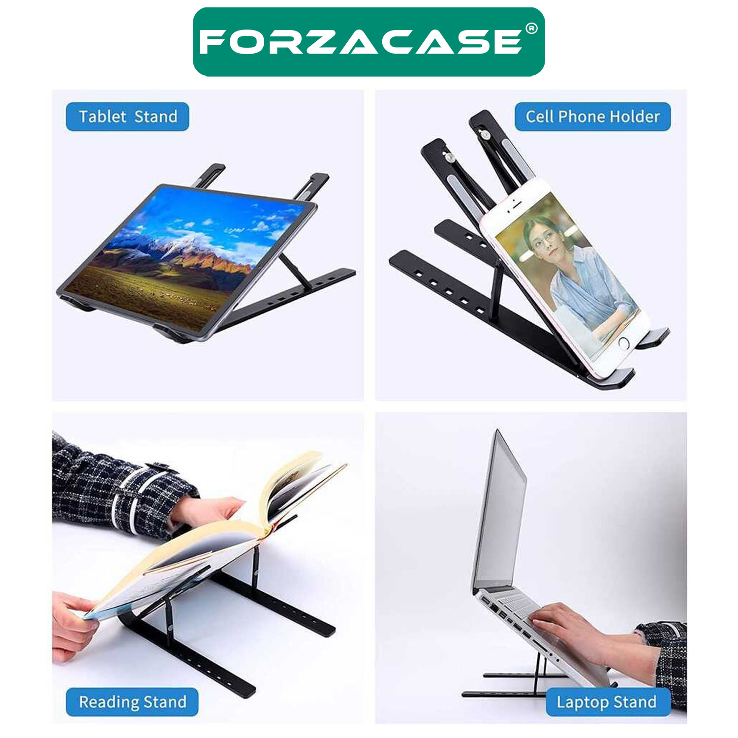 Forzacase 7 Kademeli Plastik Portatif Macbook Notebook Laptop Standı Masaüstü Tutucu - FC1051