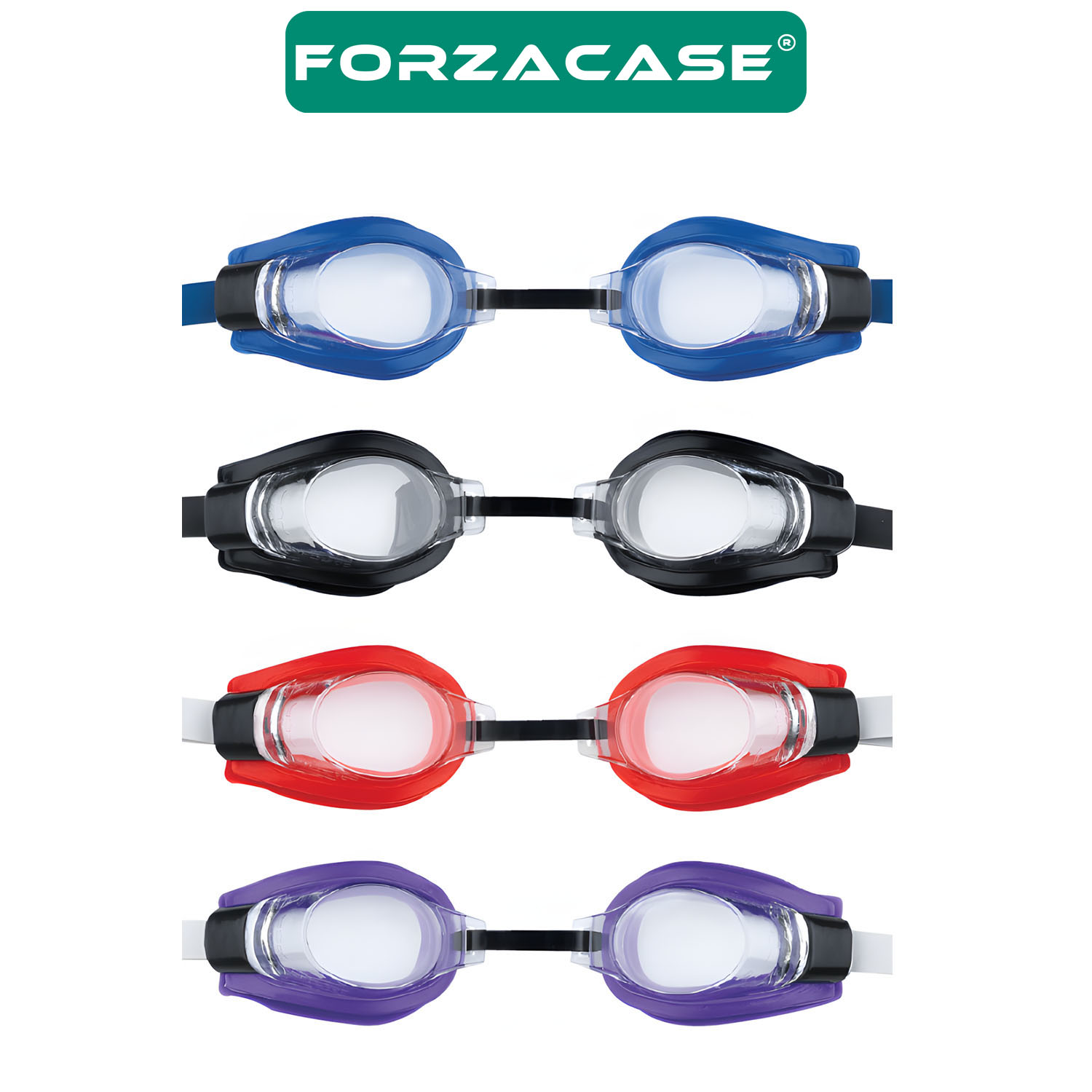 Forzacase Deniz Havuz Yüzme Gözlüğü Unisex Ayarlanabilir Kayış Yüzücü Gözlük Standart Boy - FC1054